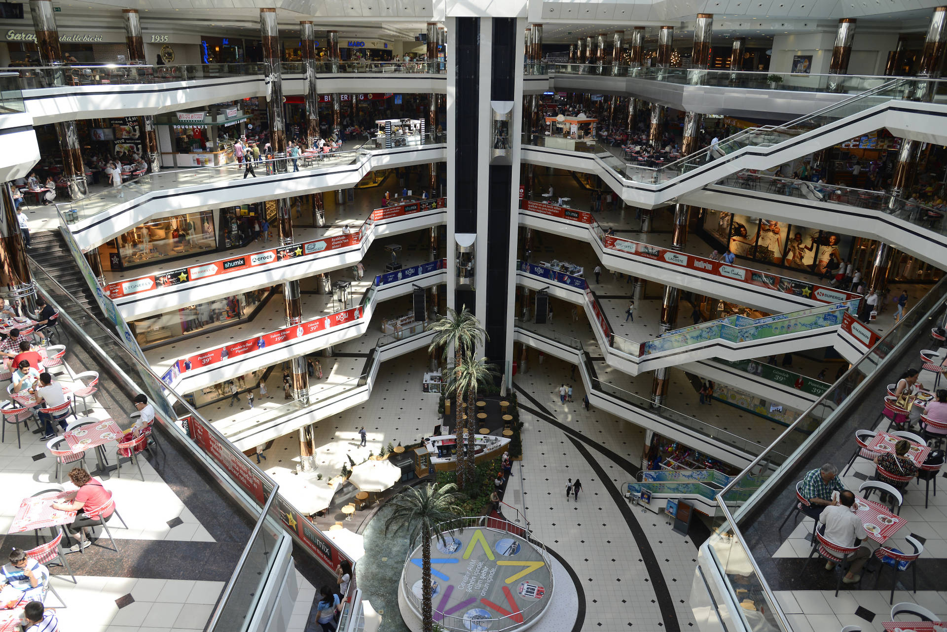 Magnificent View Of Istanbul Cevahir Shopping Mall Background