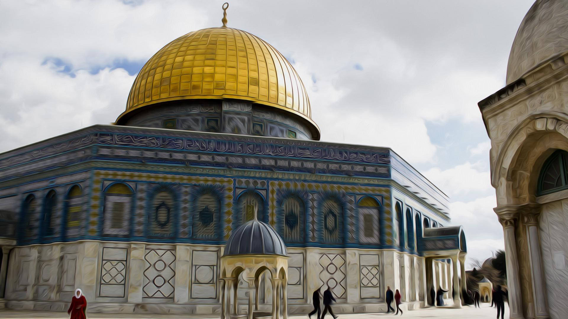 Magnificent View Of The Dome Of The Rock Background