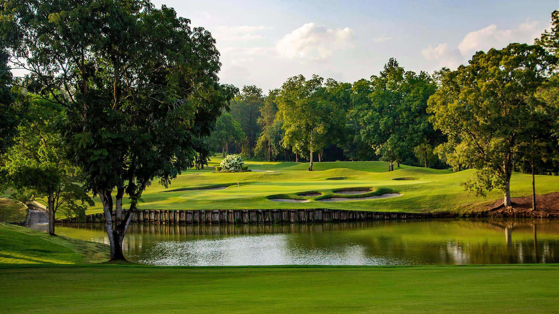Magnificent Views Await At Augusta National Golf Course Background