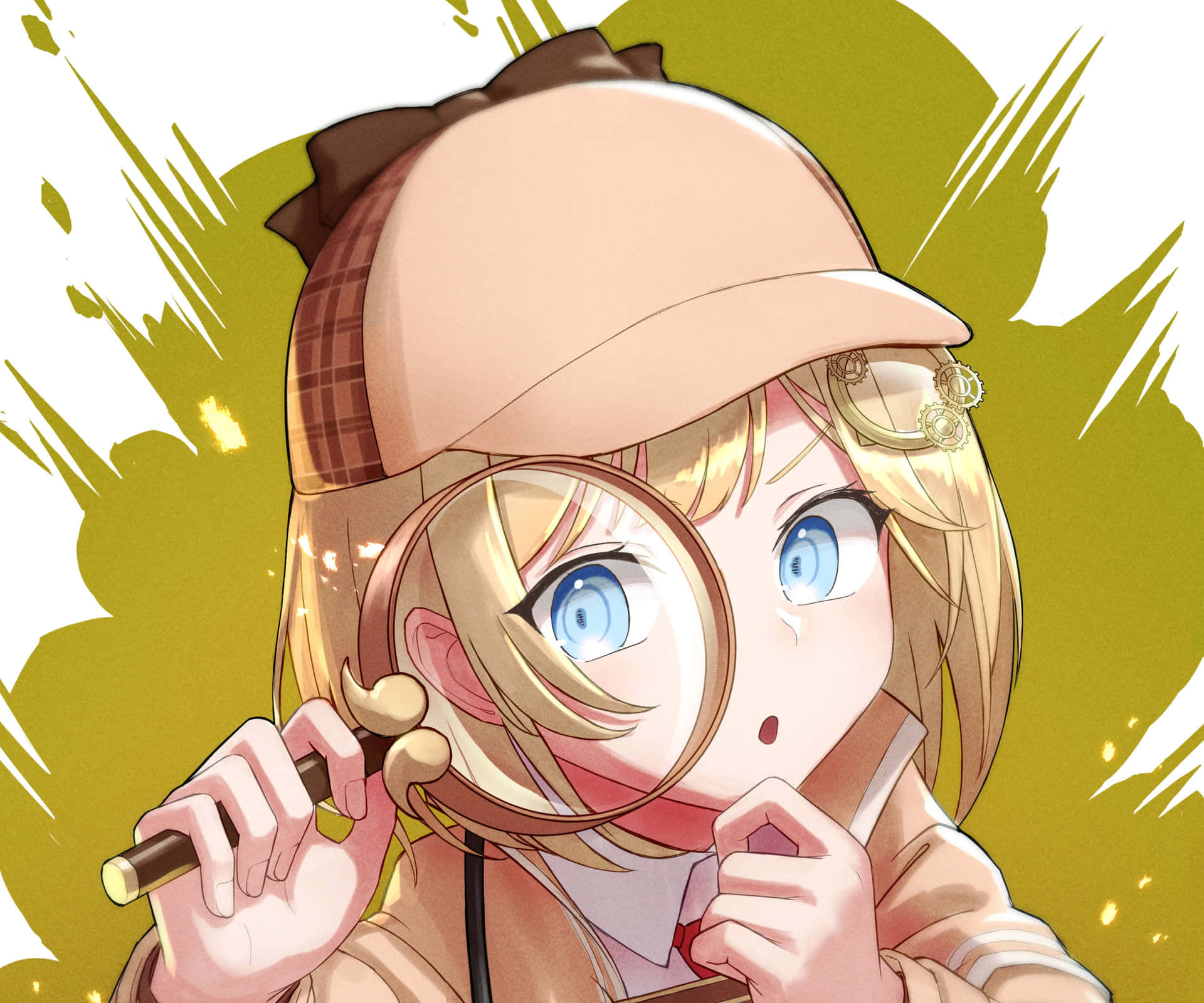 Magnifying Glass Detective Anime Girl