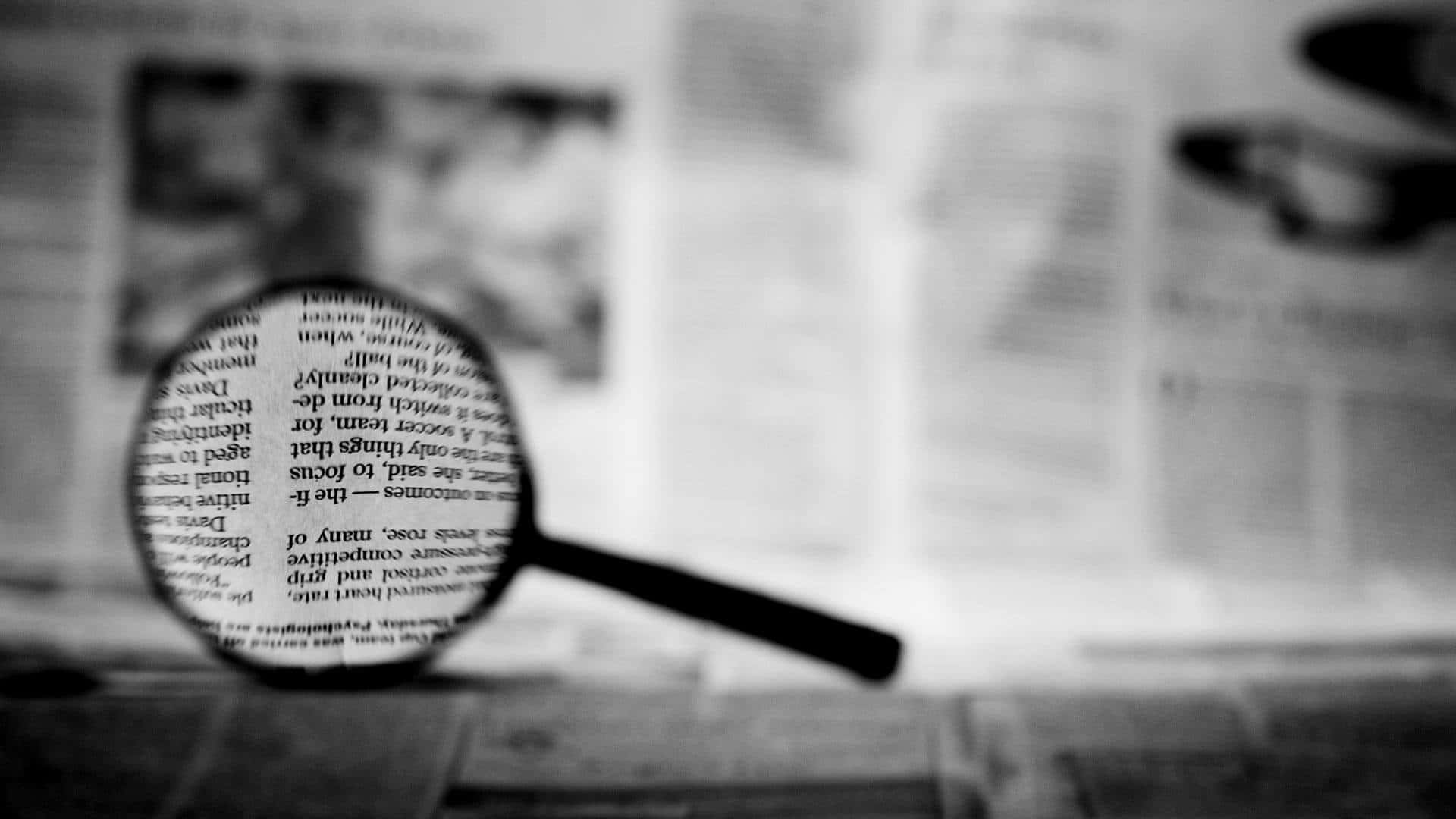 Magnifying Glass Mystery Investigative Journalism Background