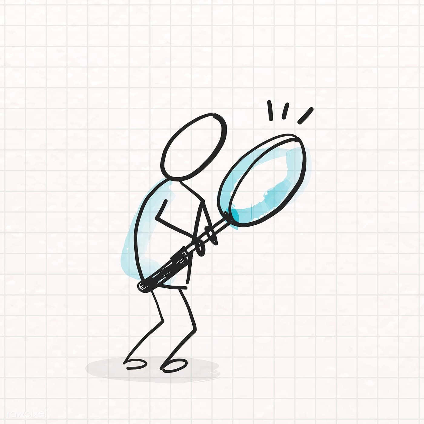 Magnifying Glass Stick Man Art Background