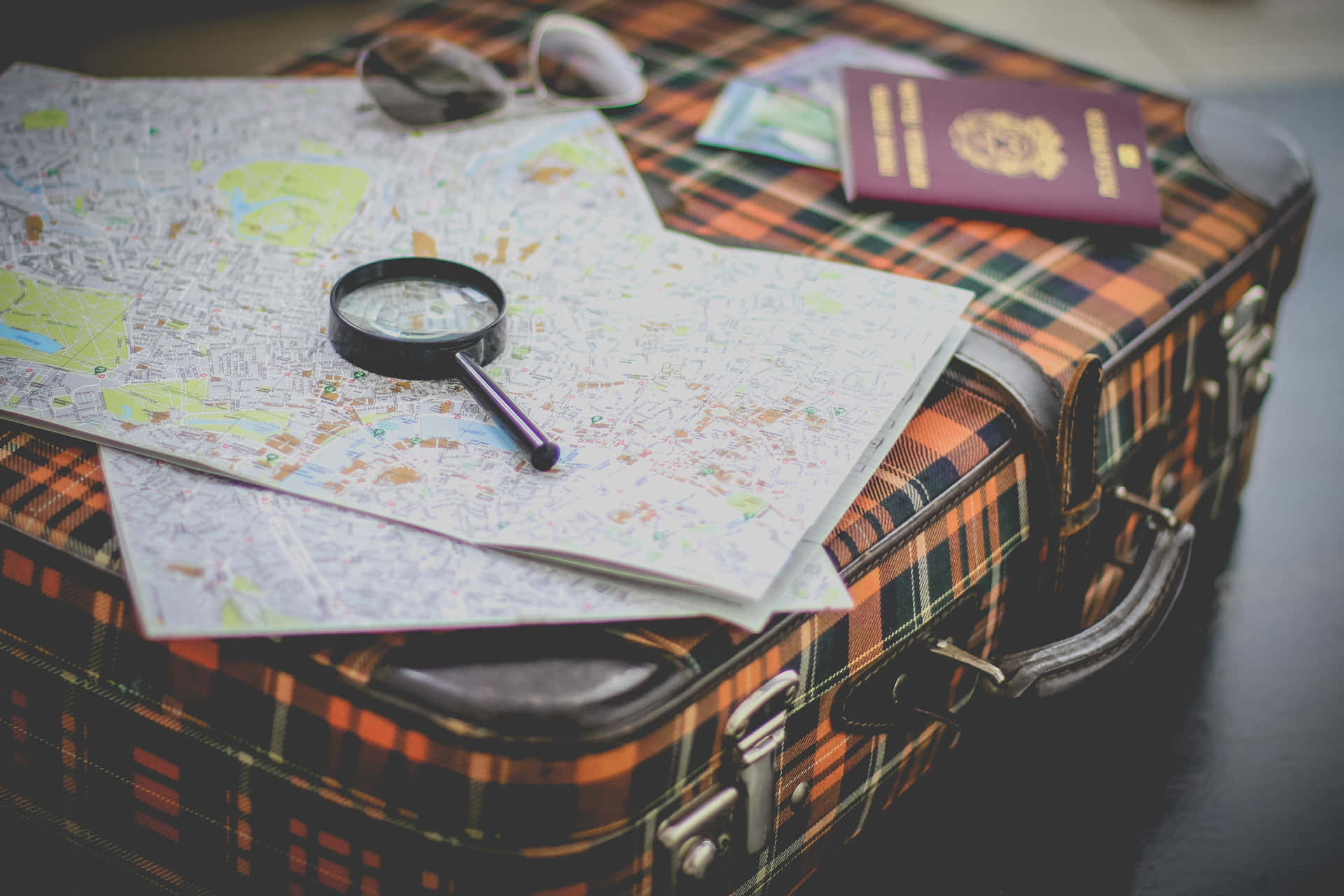 Magnifying Glass Traveling Around The World