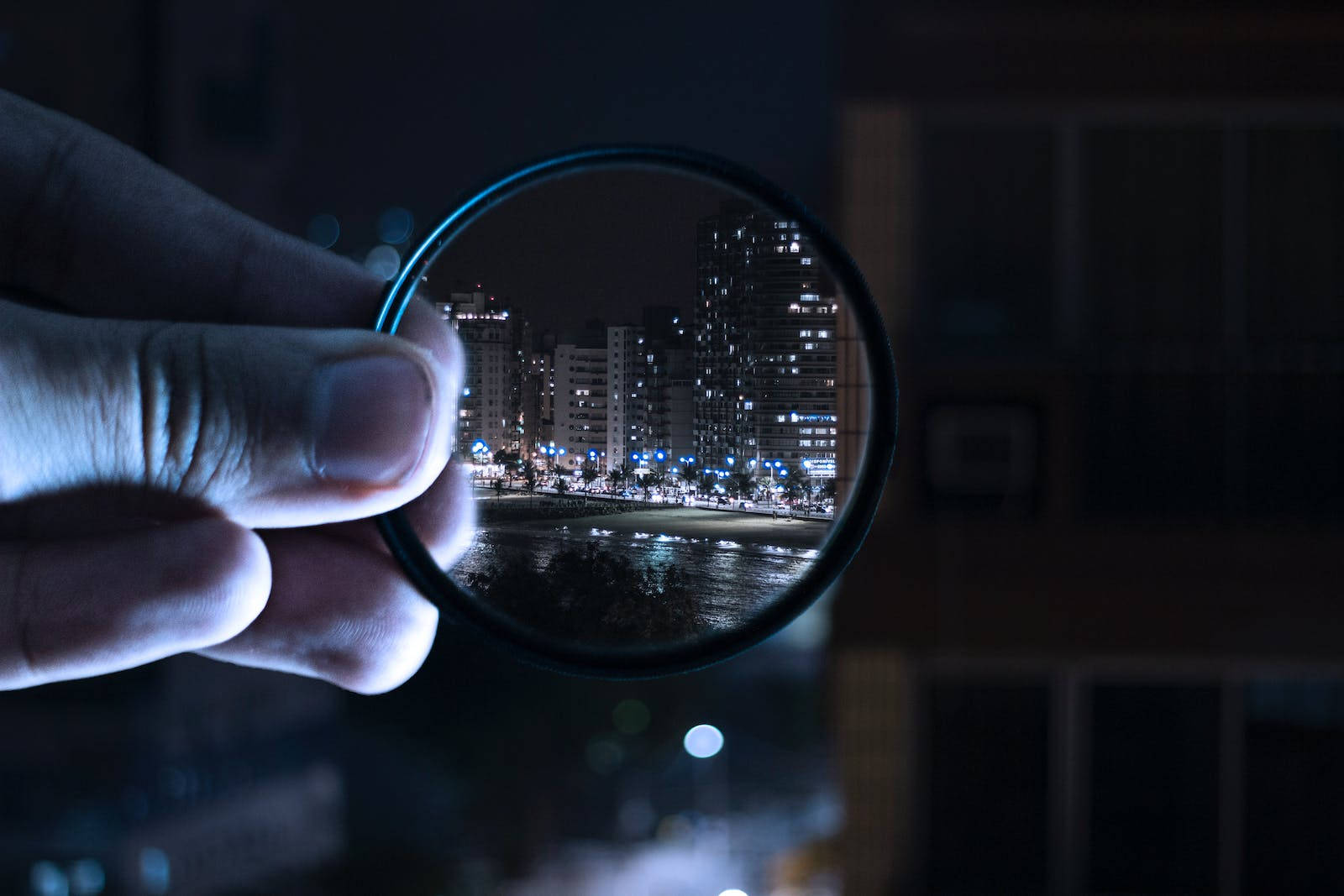 Magnifying Glass With Strong Focus Background