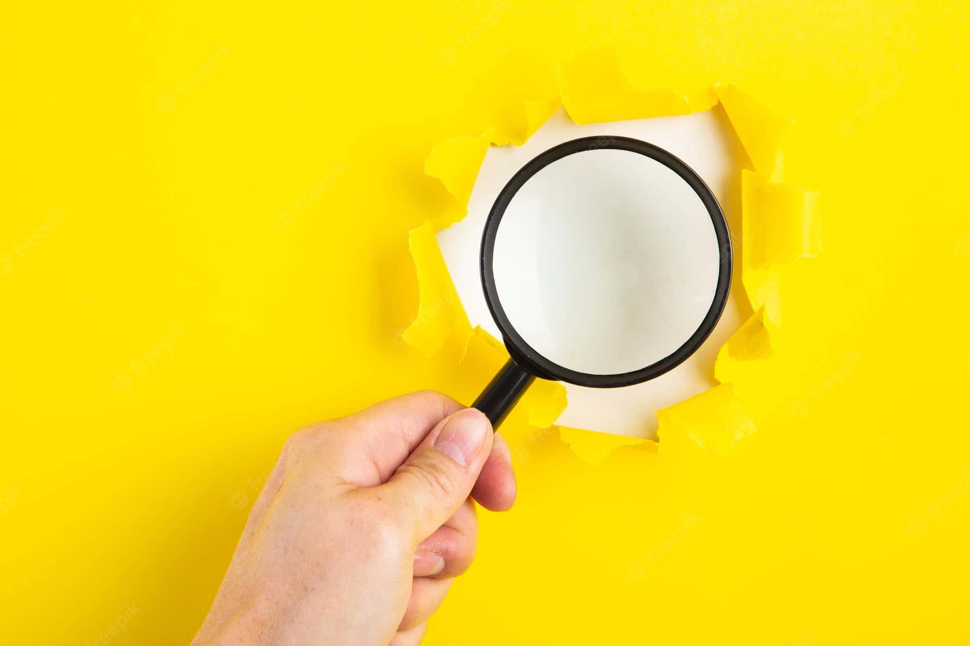 Magnifying Glass Yellow Background Photography