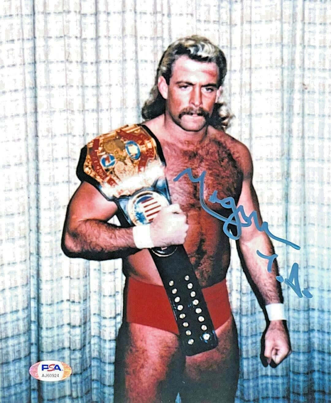 Magnum Ta, Legendary American Professional Wrestler, In An Autographed Portrait Photo. Background