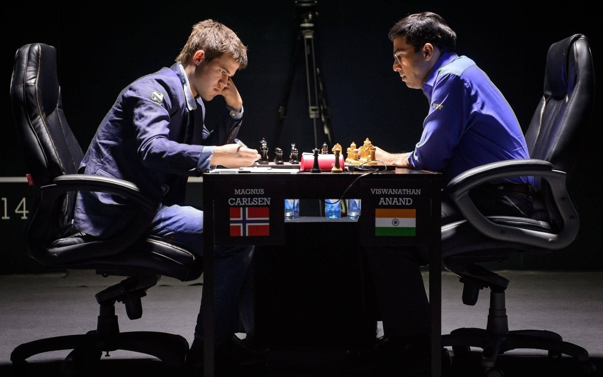 Magnus Carlsen And Viswanathan Anand Background