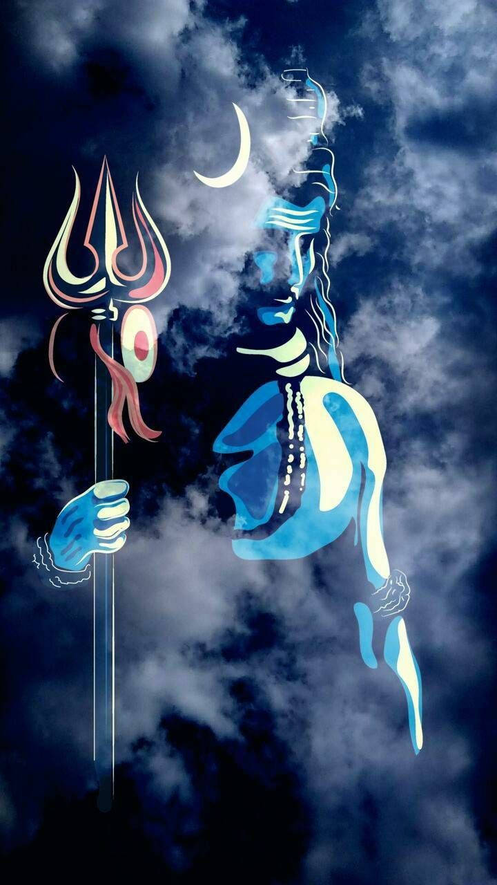 Mahadev Full Hd Blue Body Background