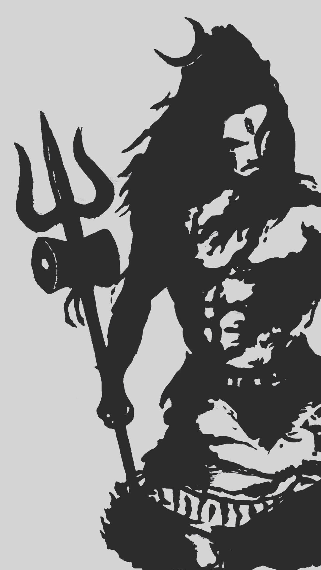 Mahadev Rudra Avatar Black Outline Background