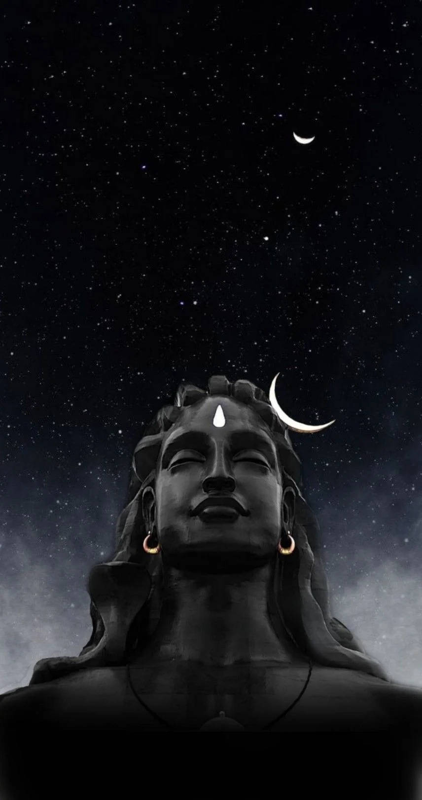 Mahadev Statue Under The Nightsky Hd Background