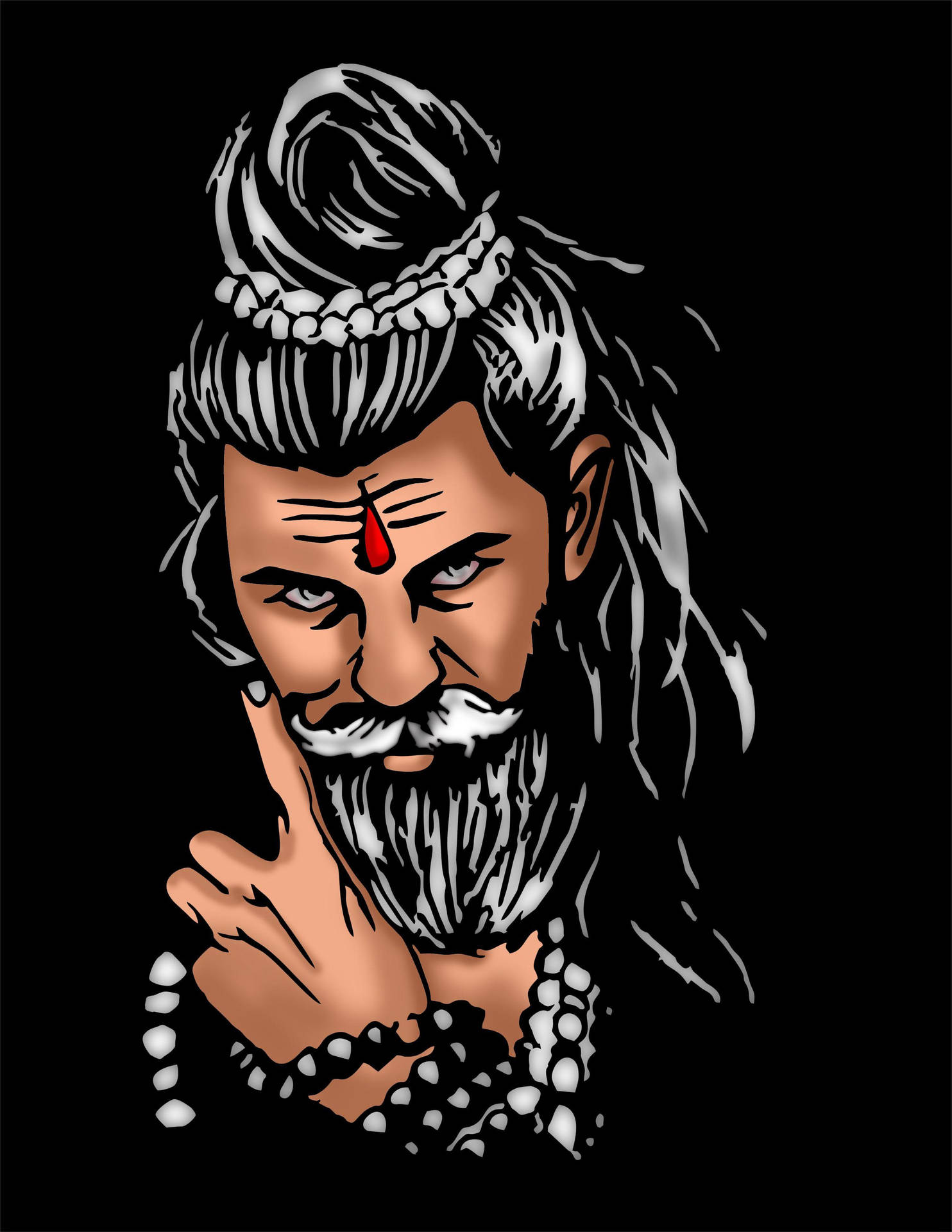 Mahakaal Painting On Black Hd Background