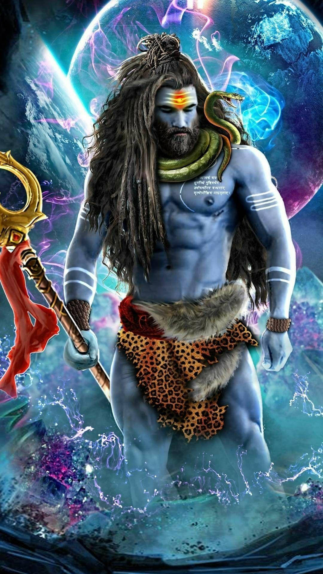 Mahakaal Standing In Space Hd Background