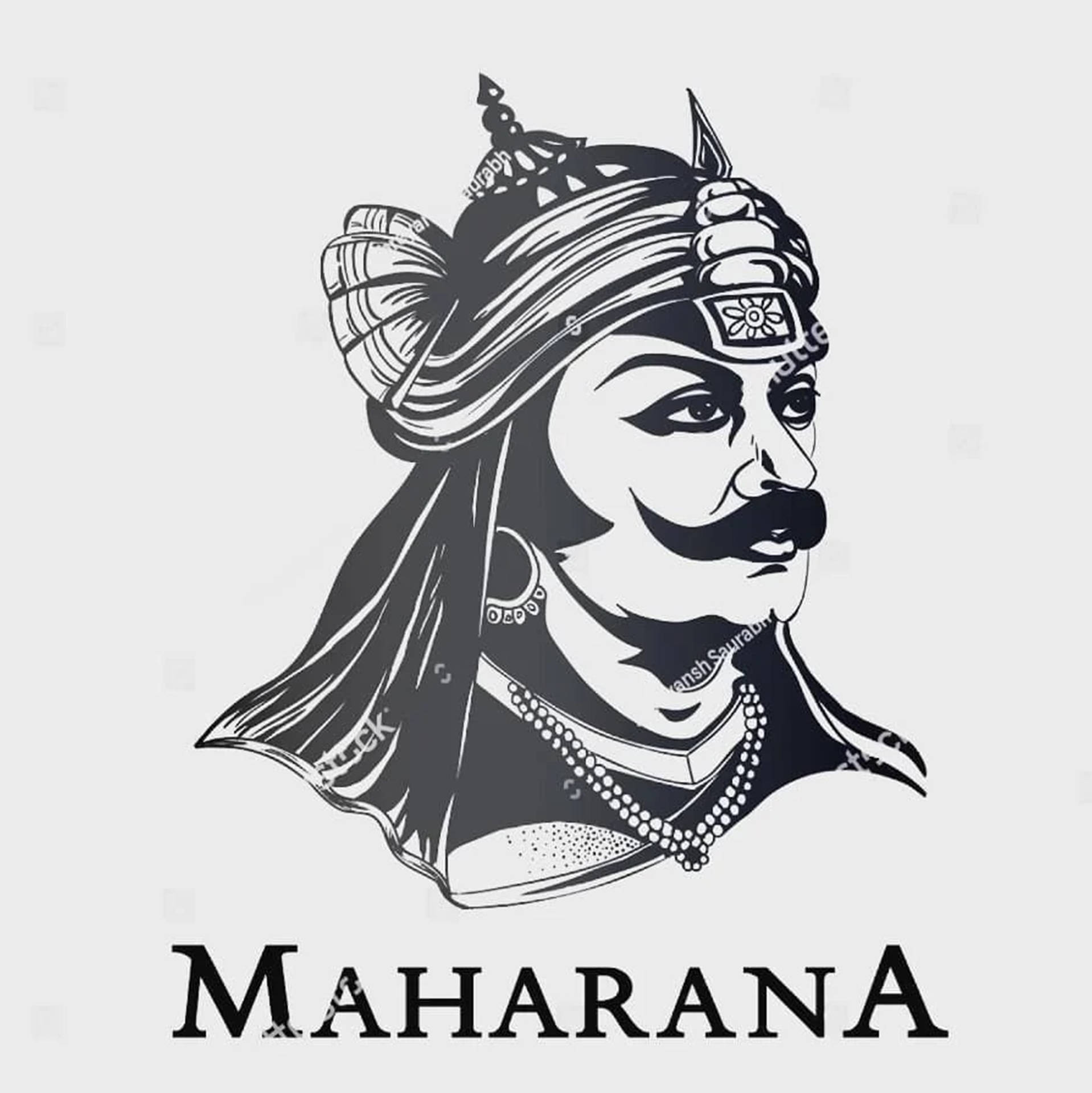 Maharana Pratap Minimalist Illustration 4k