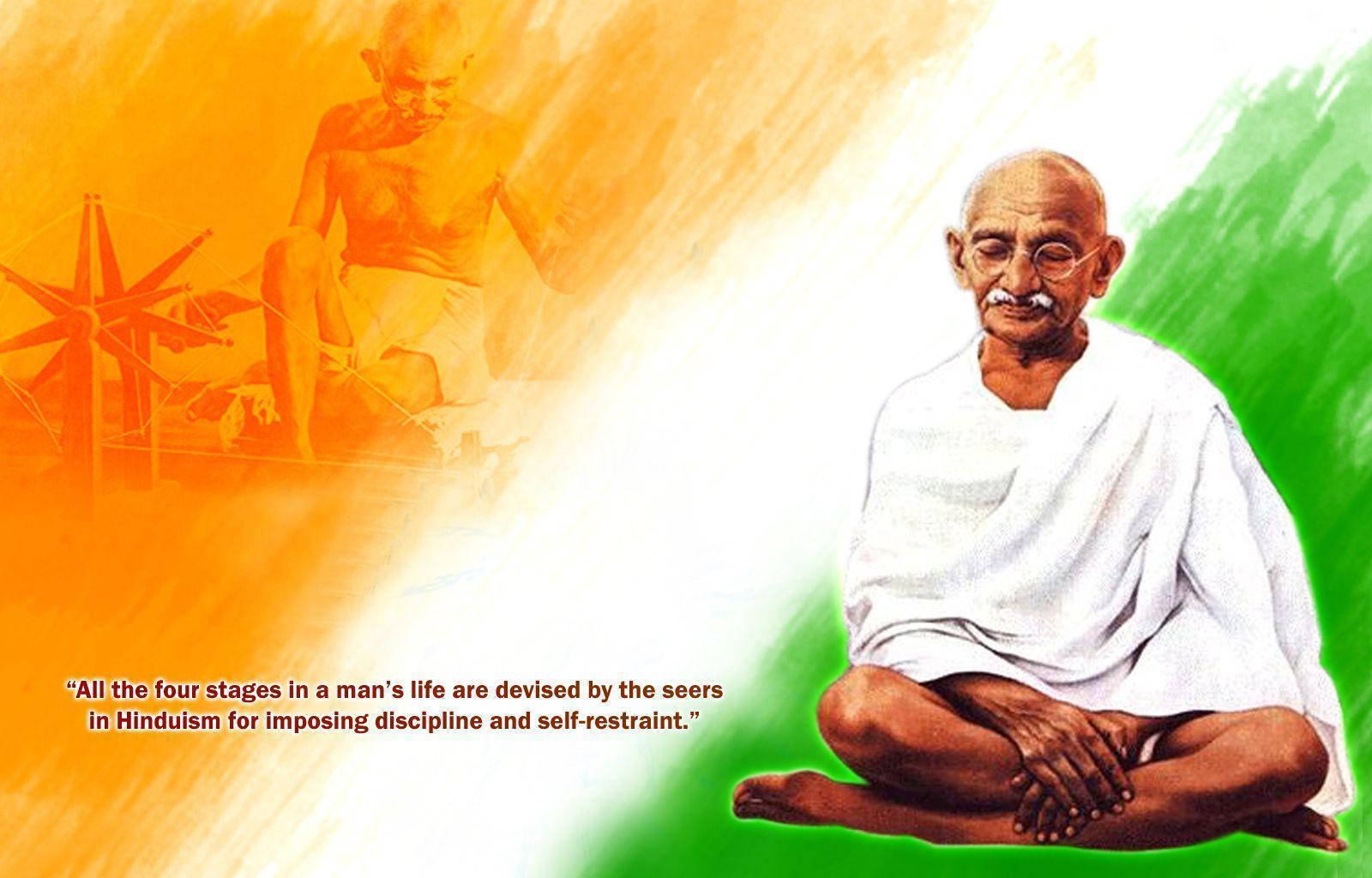 Mahatma Gandhi Meditating Background