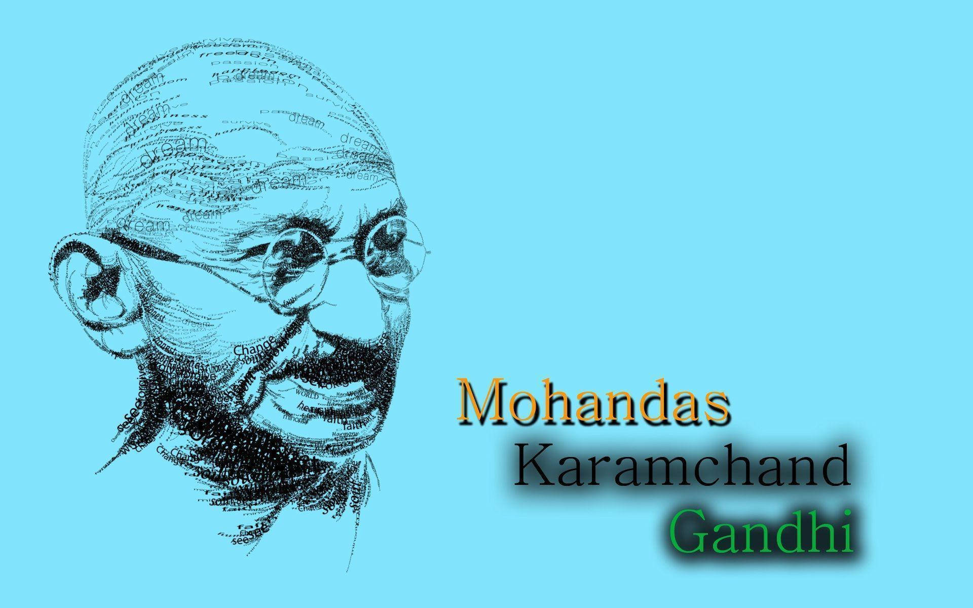 Mahatma Gandhi Monochrome Portrait Background