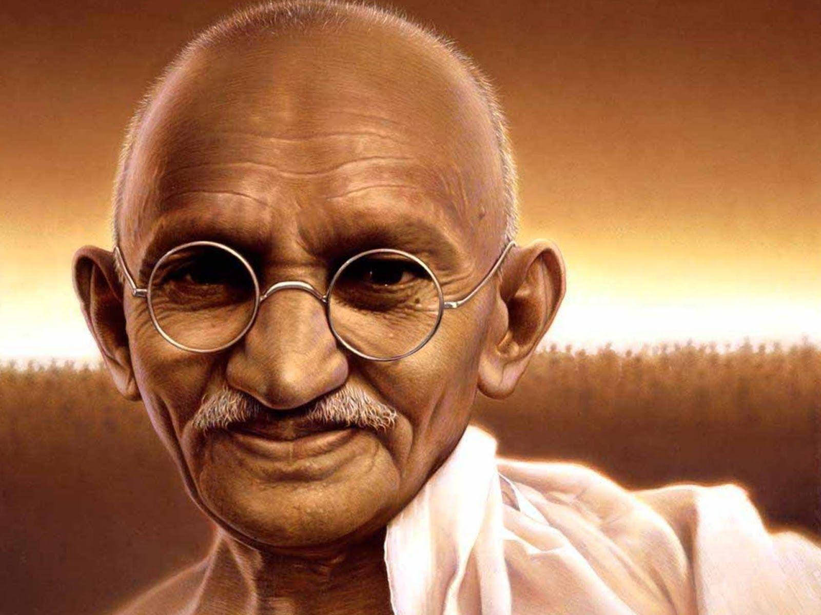 Mahatma Gandhi Sepia Portrait Background