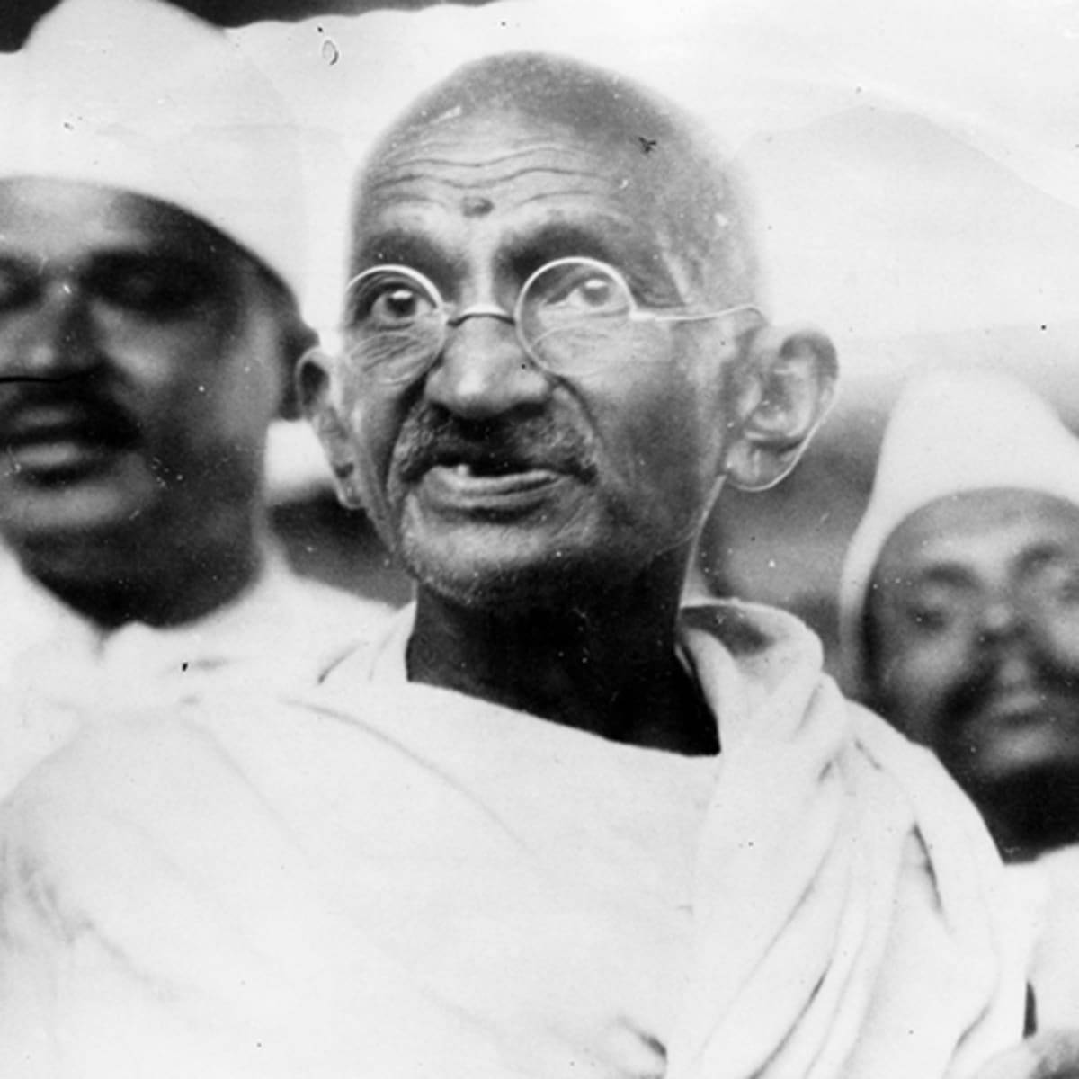 Mahatma Gandhi Vintage Greyscale Photograph Background