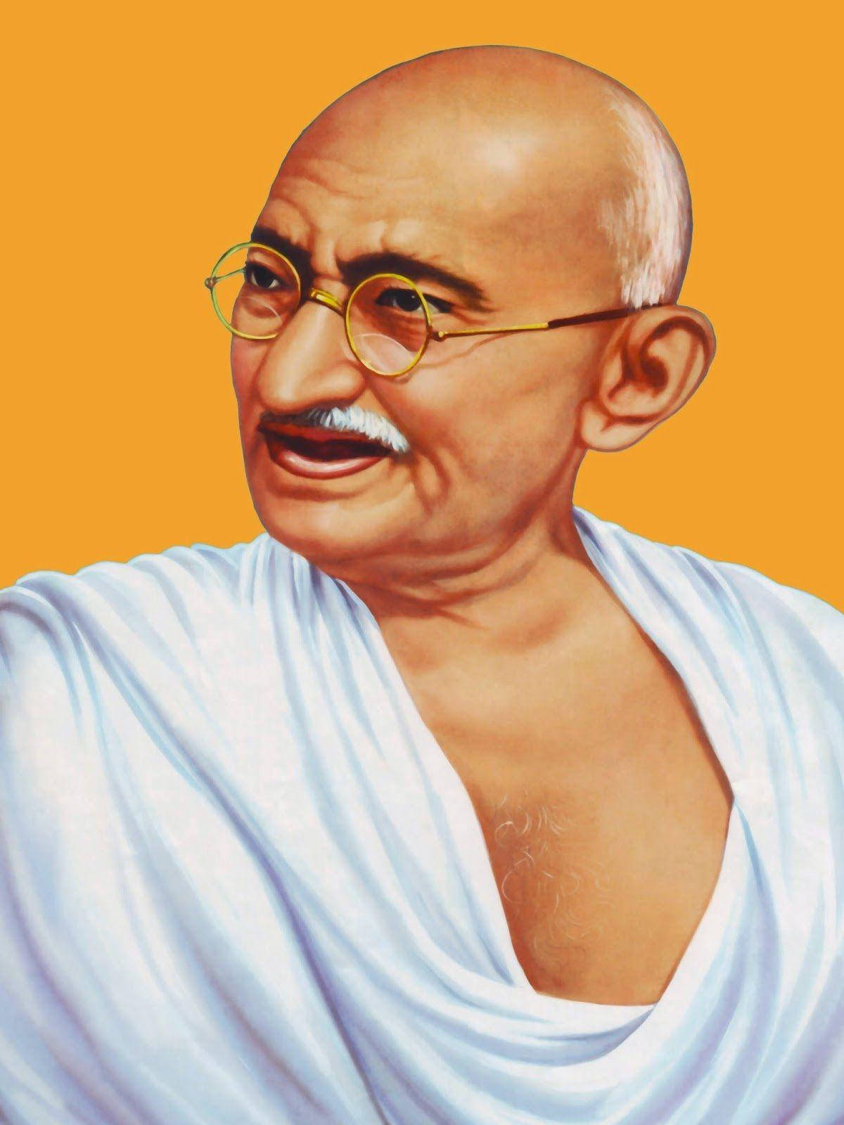 Mahatma Gandhi With Spectacles Background
