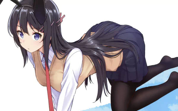 Mai Sakurajima In Her Uniform Background