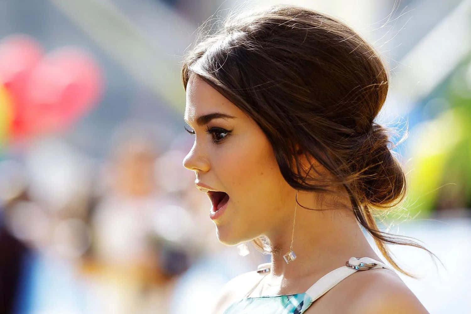 Maia Mitchell Surprised Expression Background