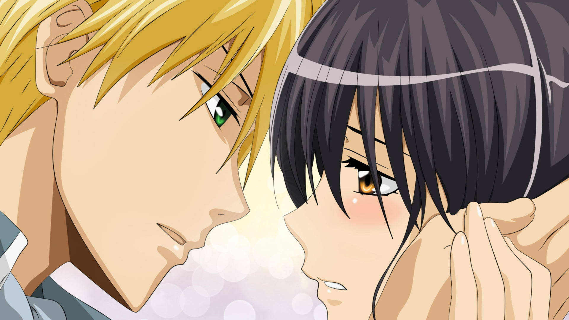 Maid Sama Couple Face To Face Background