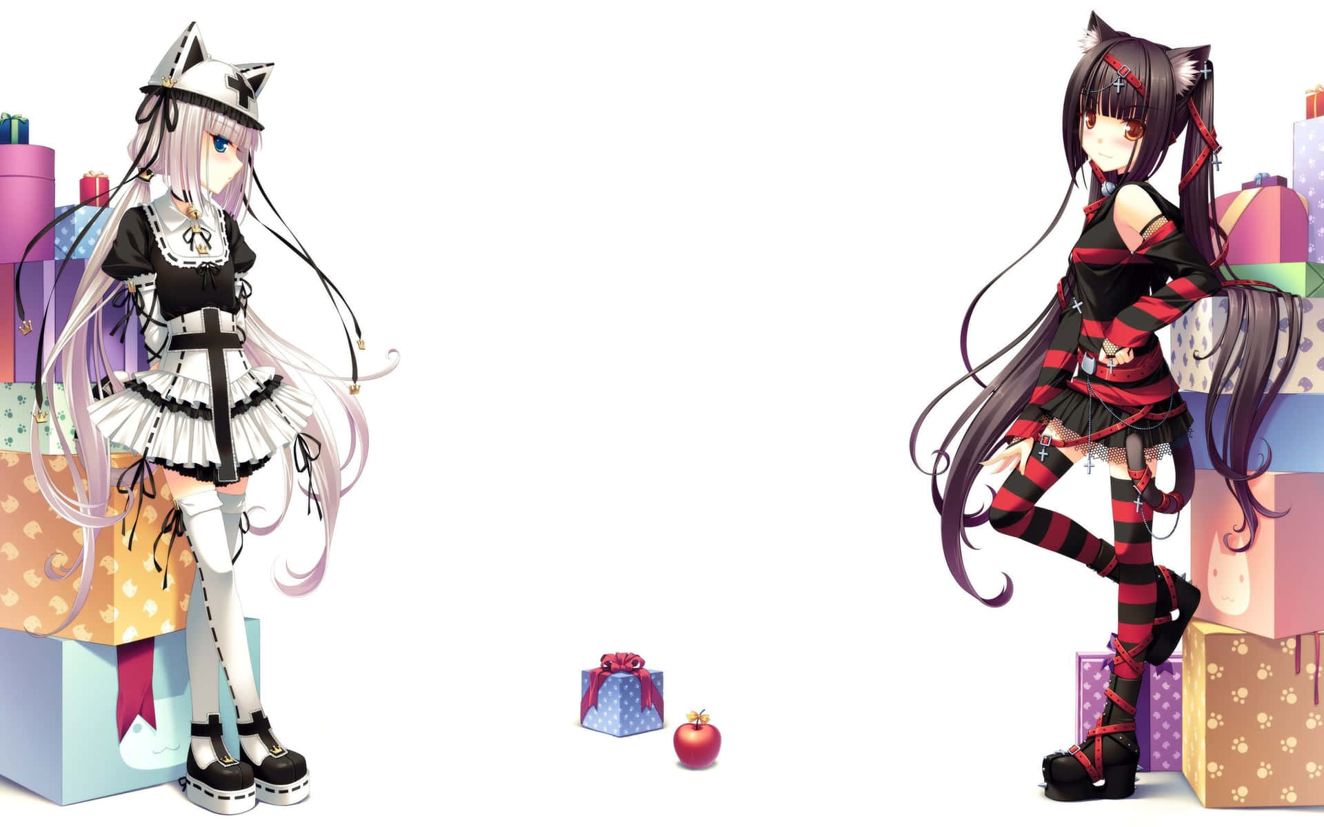 Maidand Catgirl Anime Characters Background