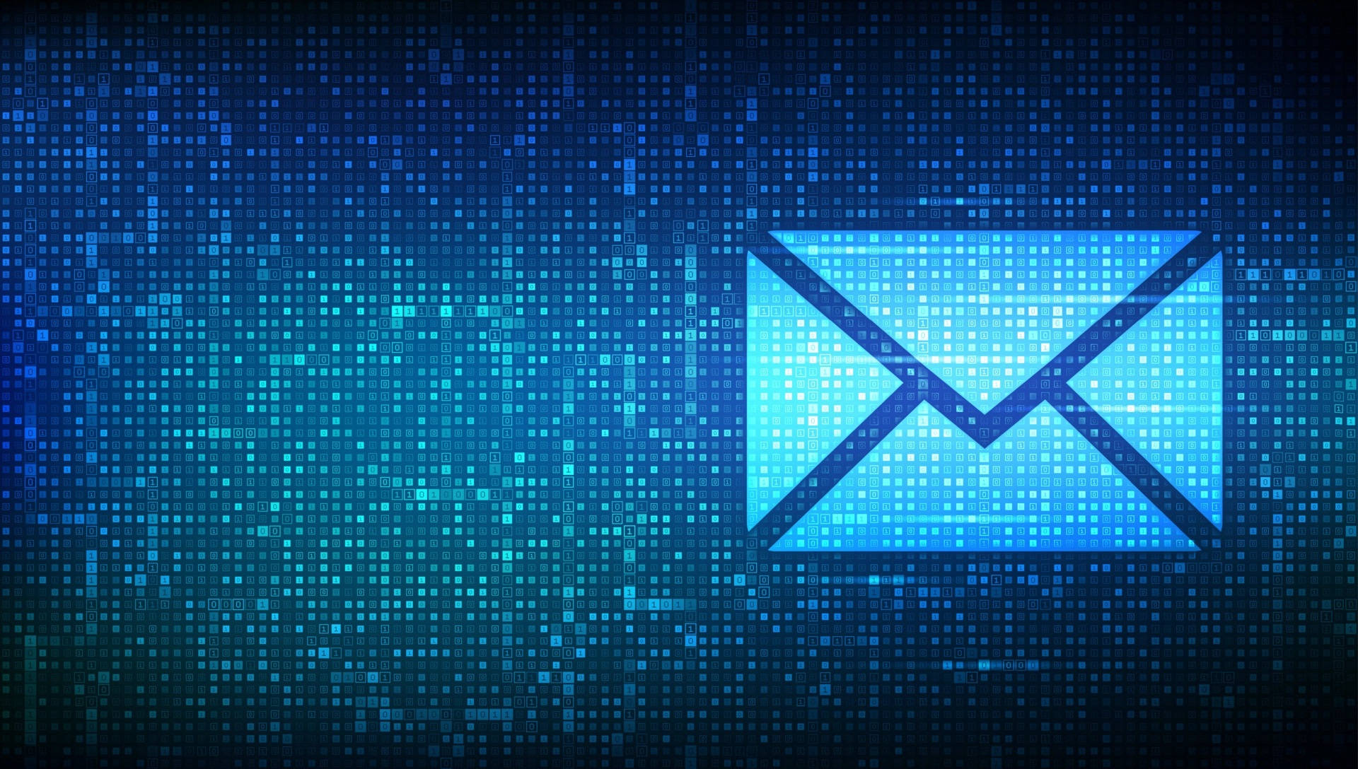 Mail Icon In Cyberspace Background