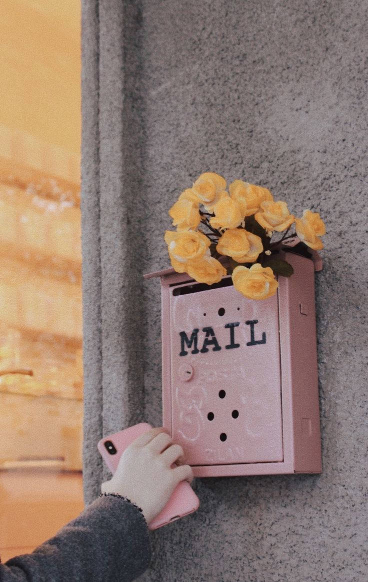 Mail Metal Mailbox With Flowers