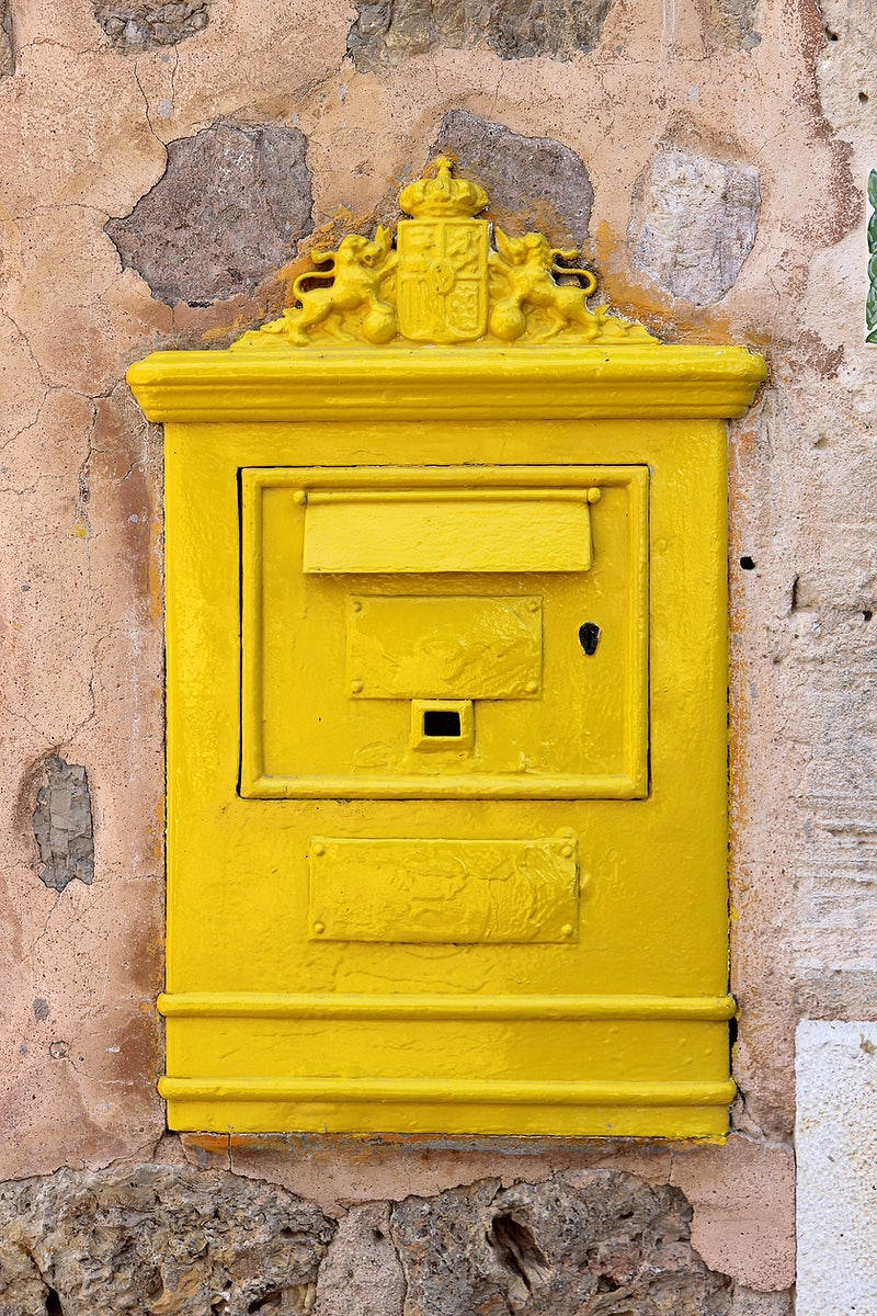 Mail Ornate Yellow Mailbox
