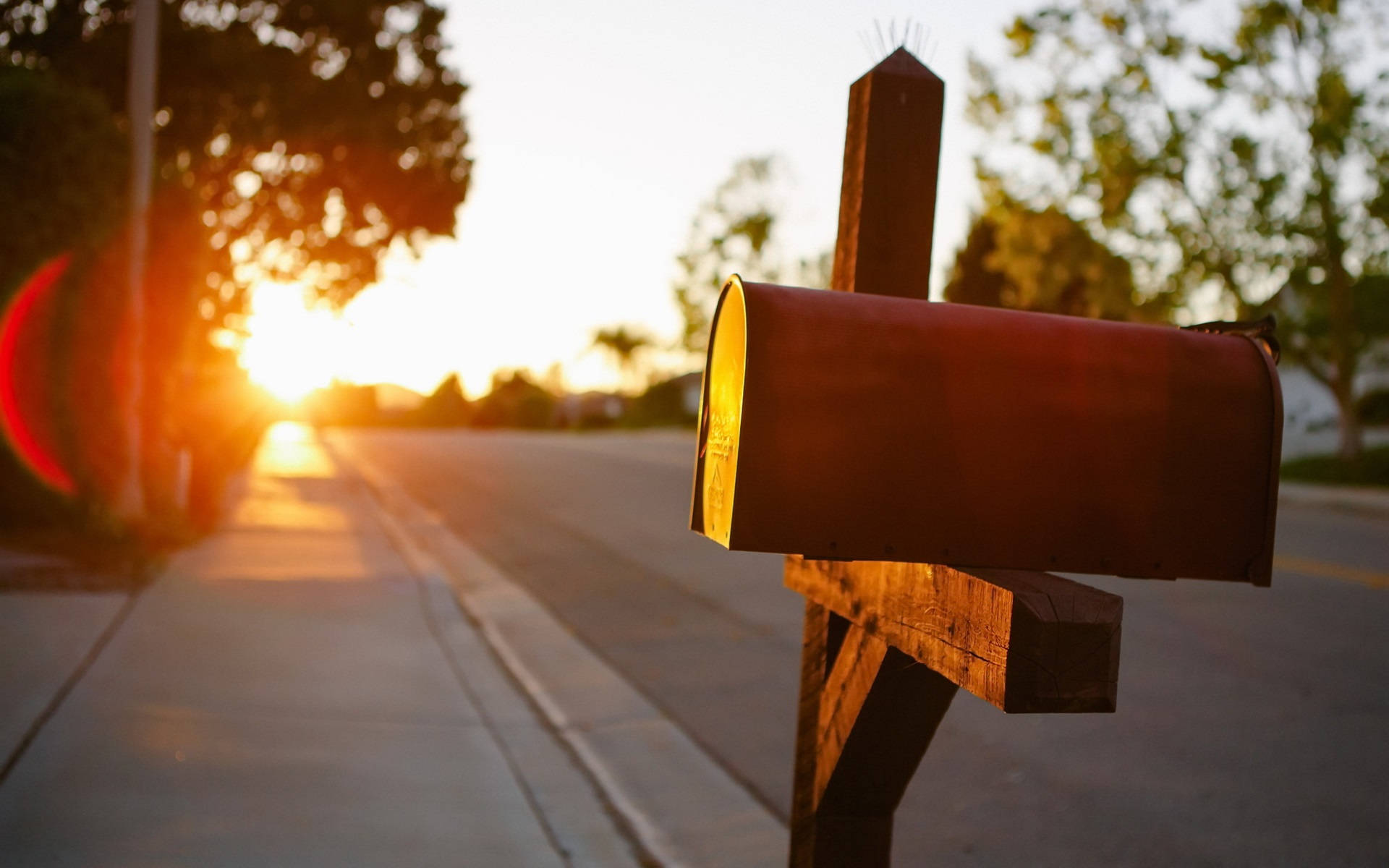 Mail Traditional Mailbox On A Street Background