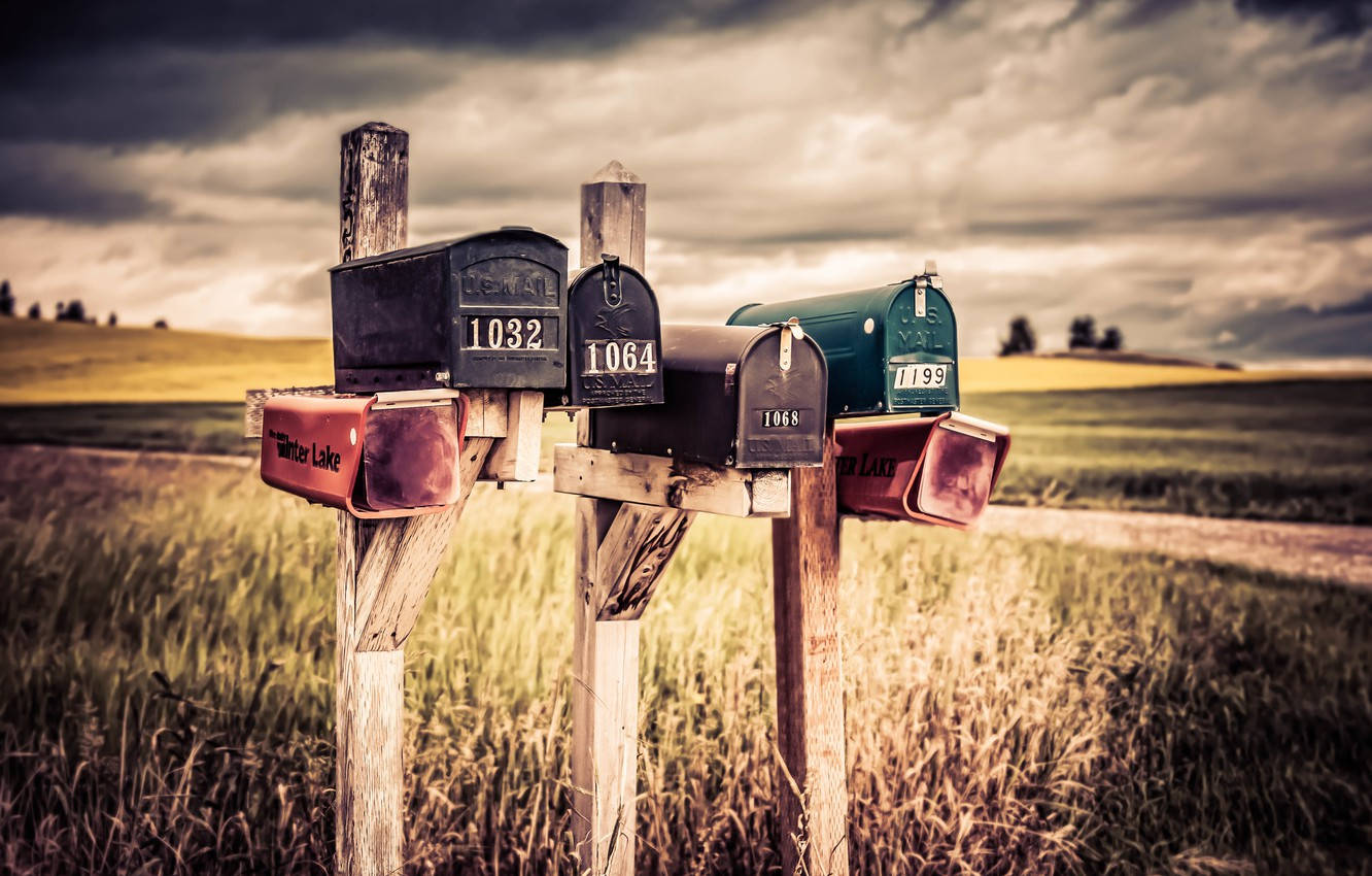 Mail Vintage Rustic Mailboxes Background