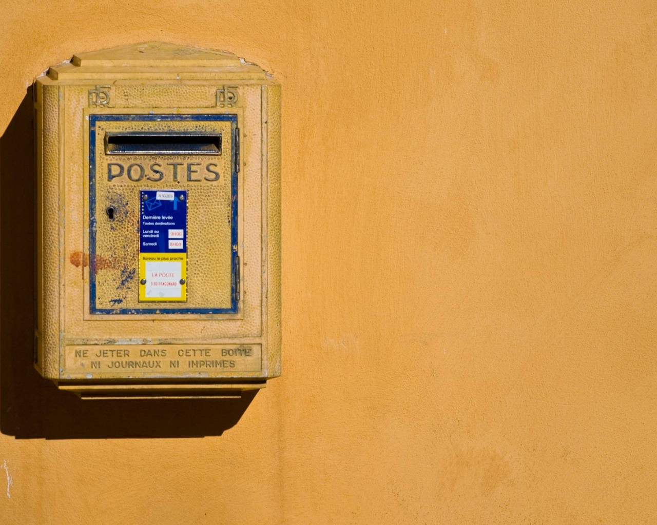 Mail Vintage Yellow Mailbox