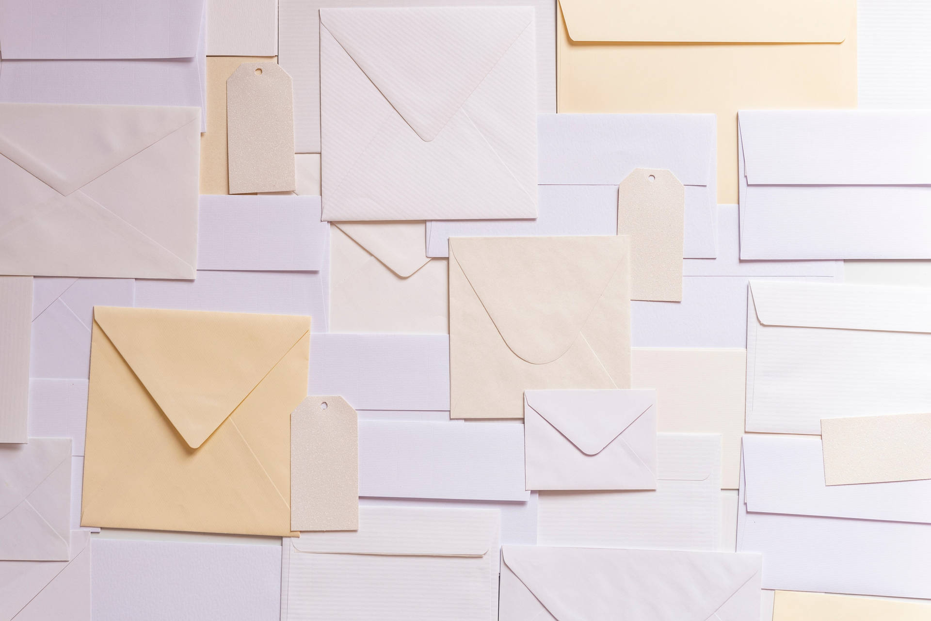 Mail White Envelopes In Different Sizes Background