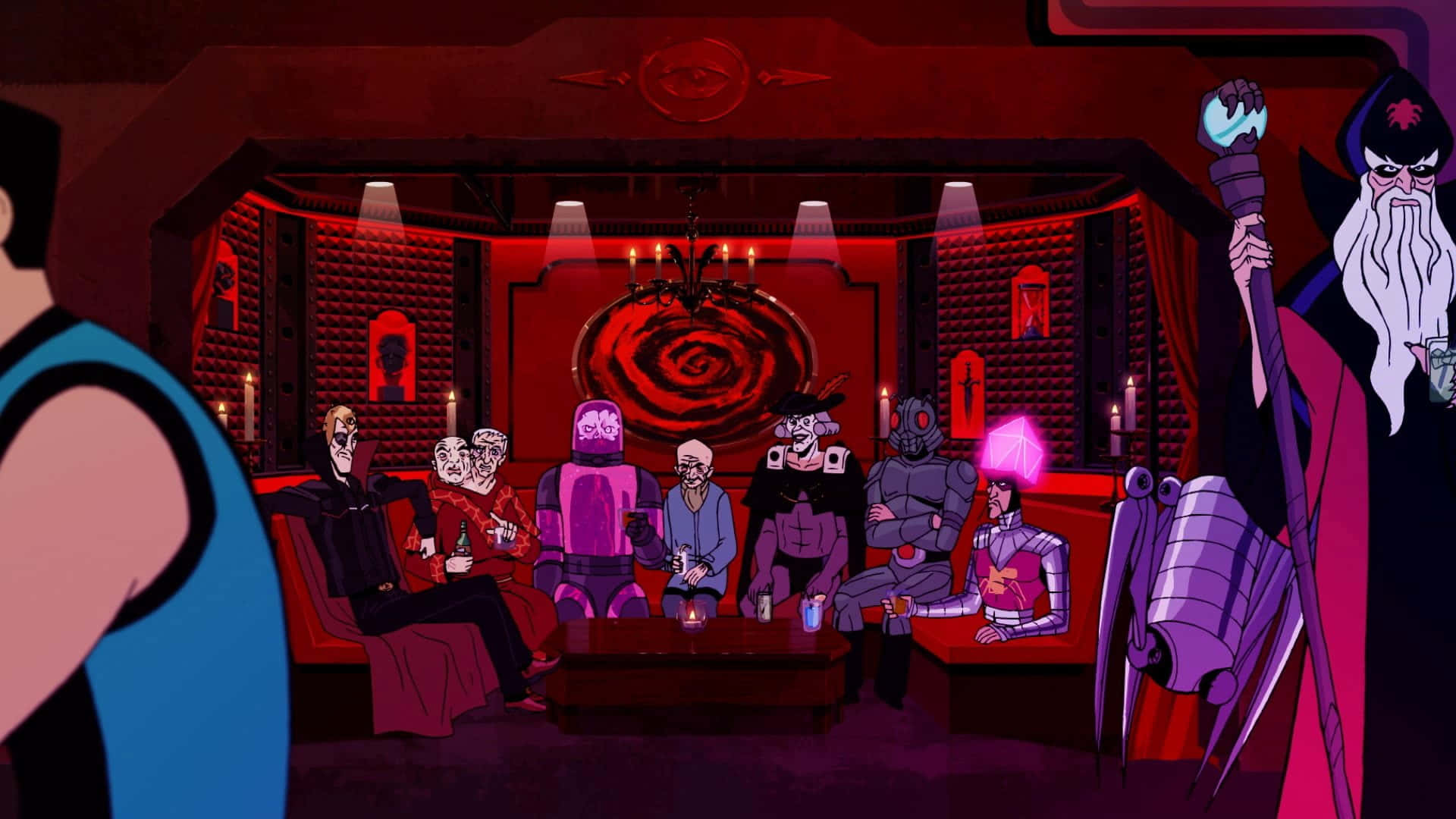 Main Characters From The Venture Bros Sitting Together Background