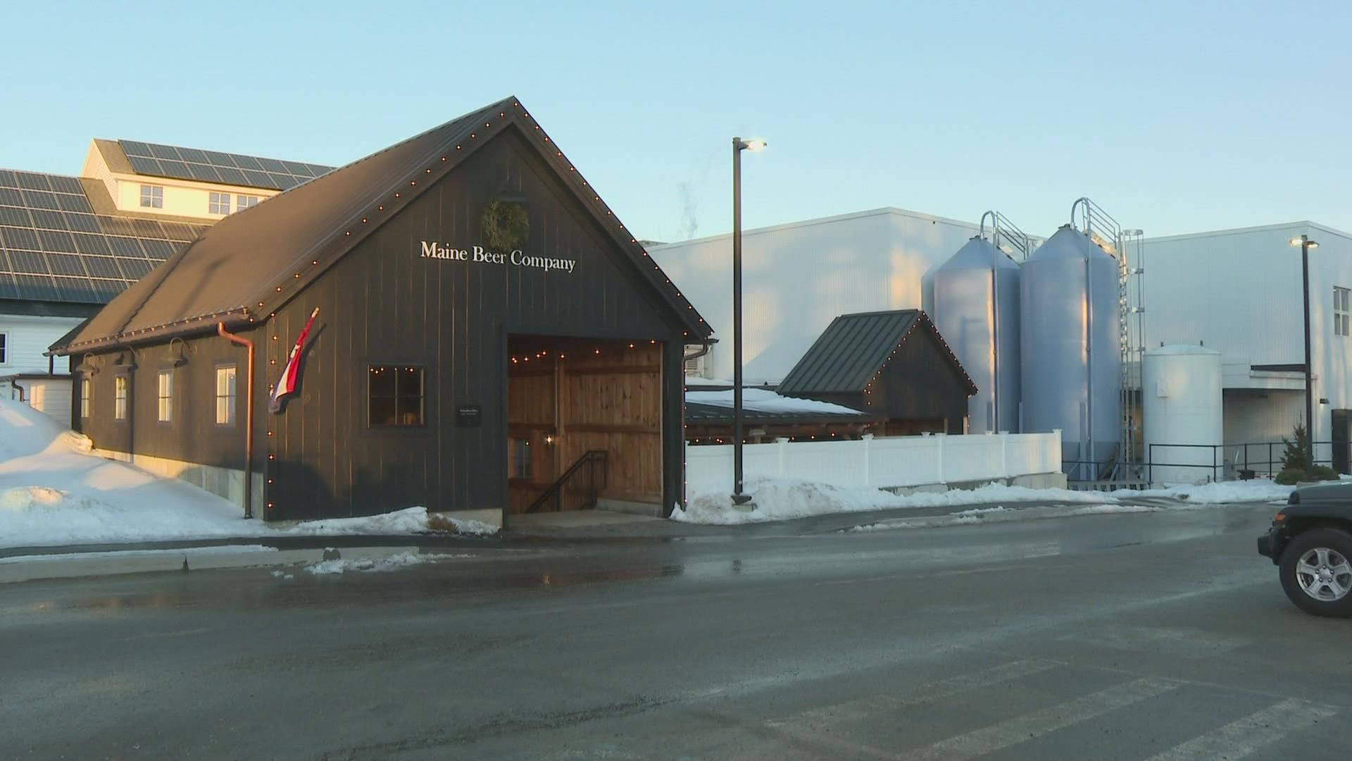 Maine Beer Company Building Facade At Winter Background