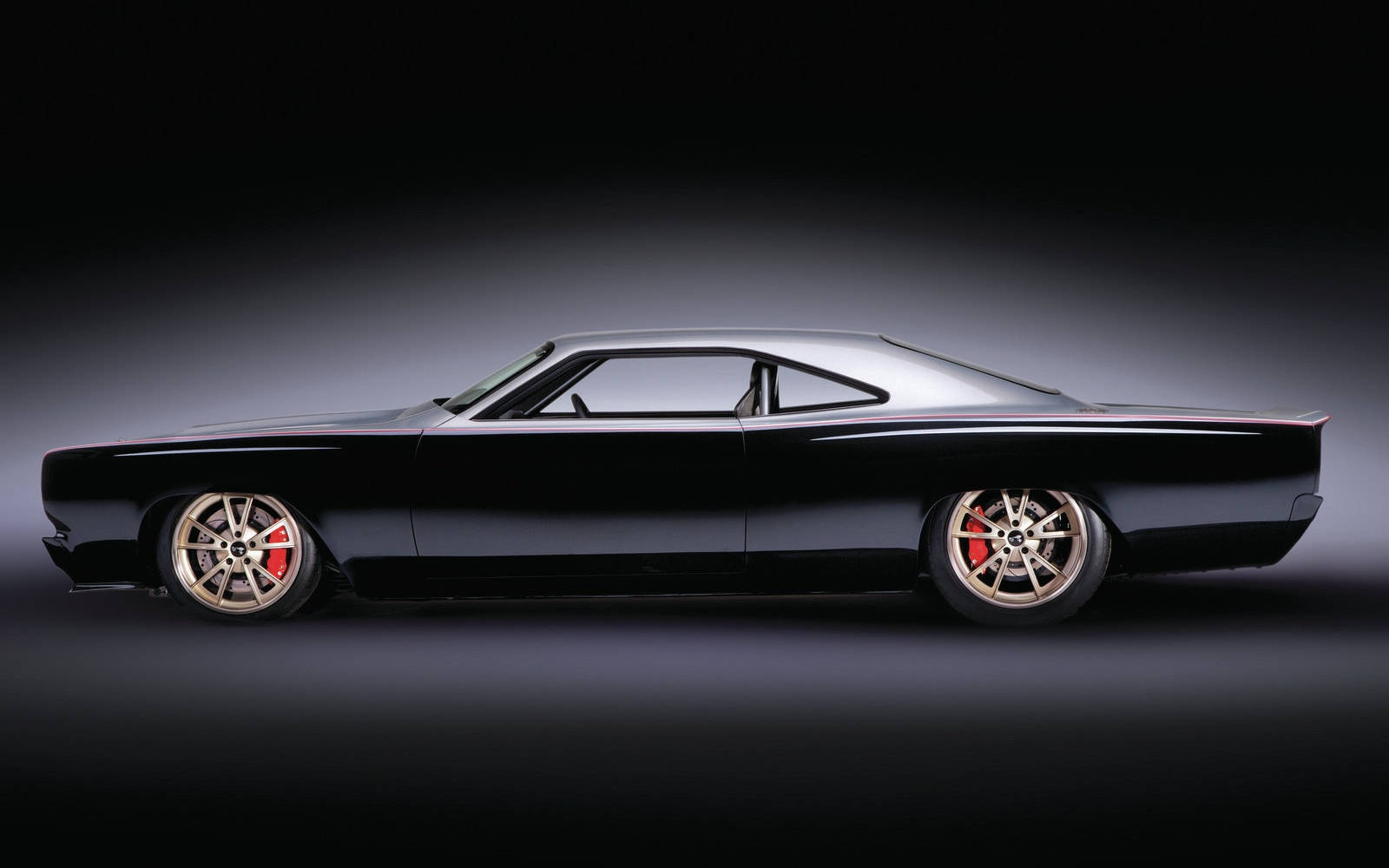 Majestic 1968 Plymouth Road Runner In Sleek Black Background