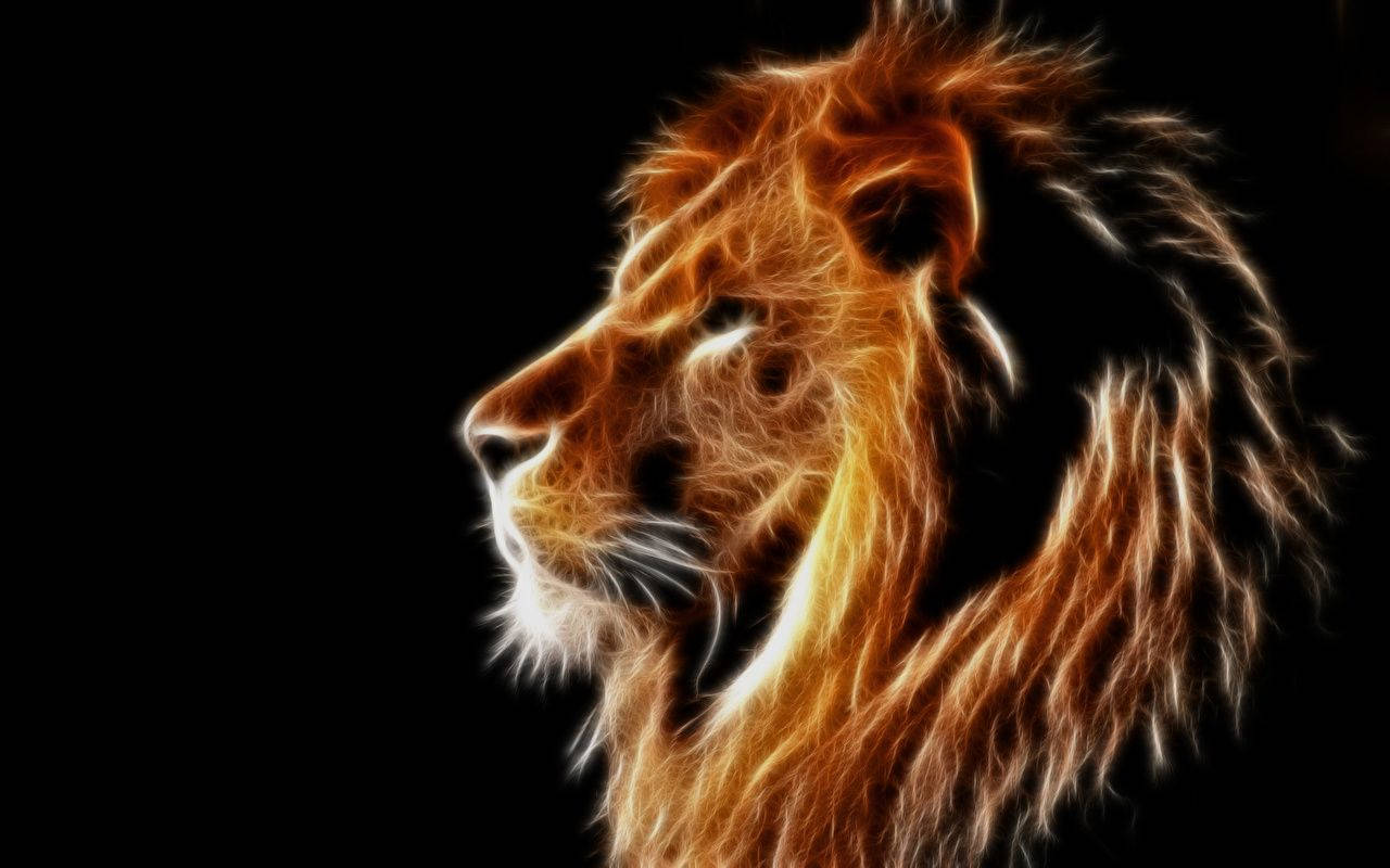 Majestic 3d Lion Desktop Background