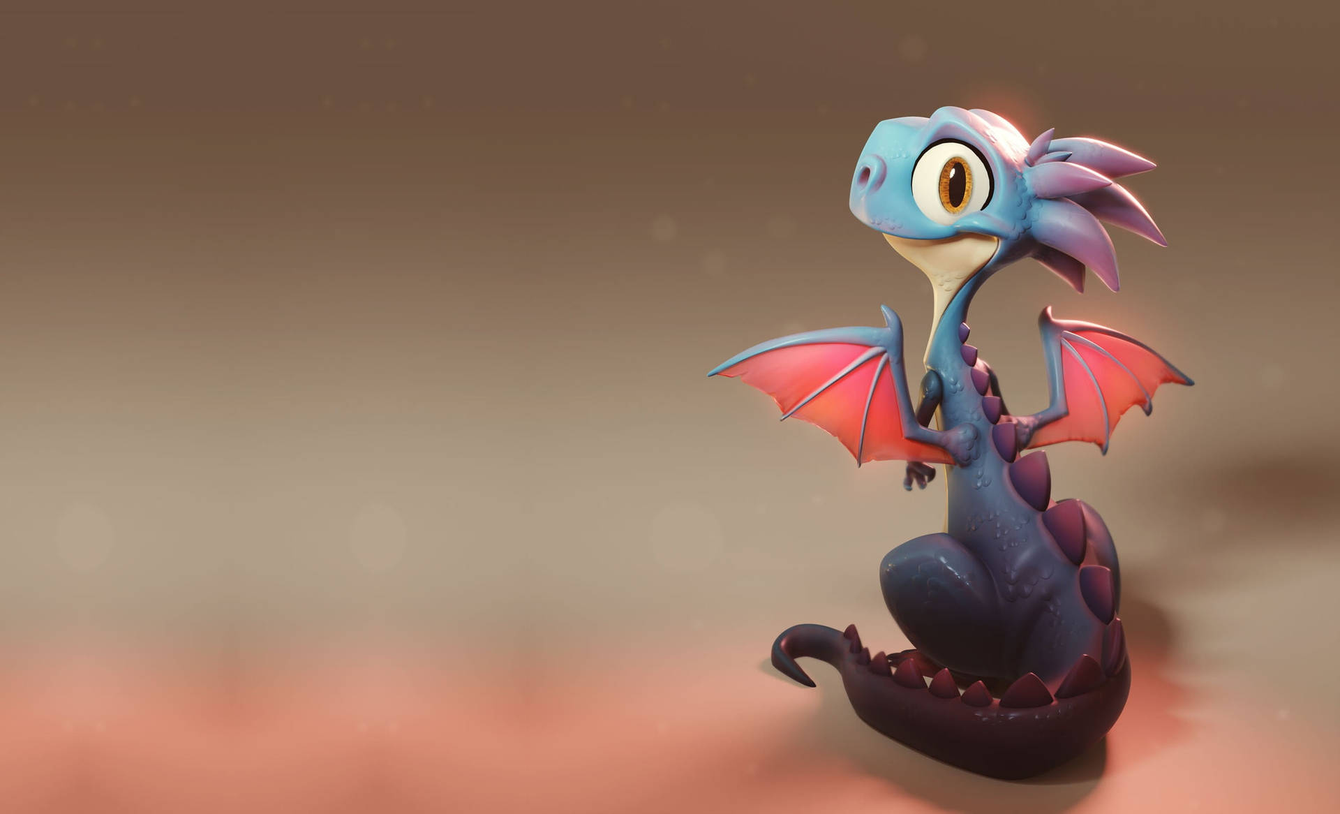 Majestic 3d Rendered Baby Dragon