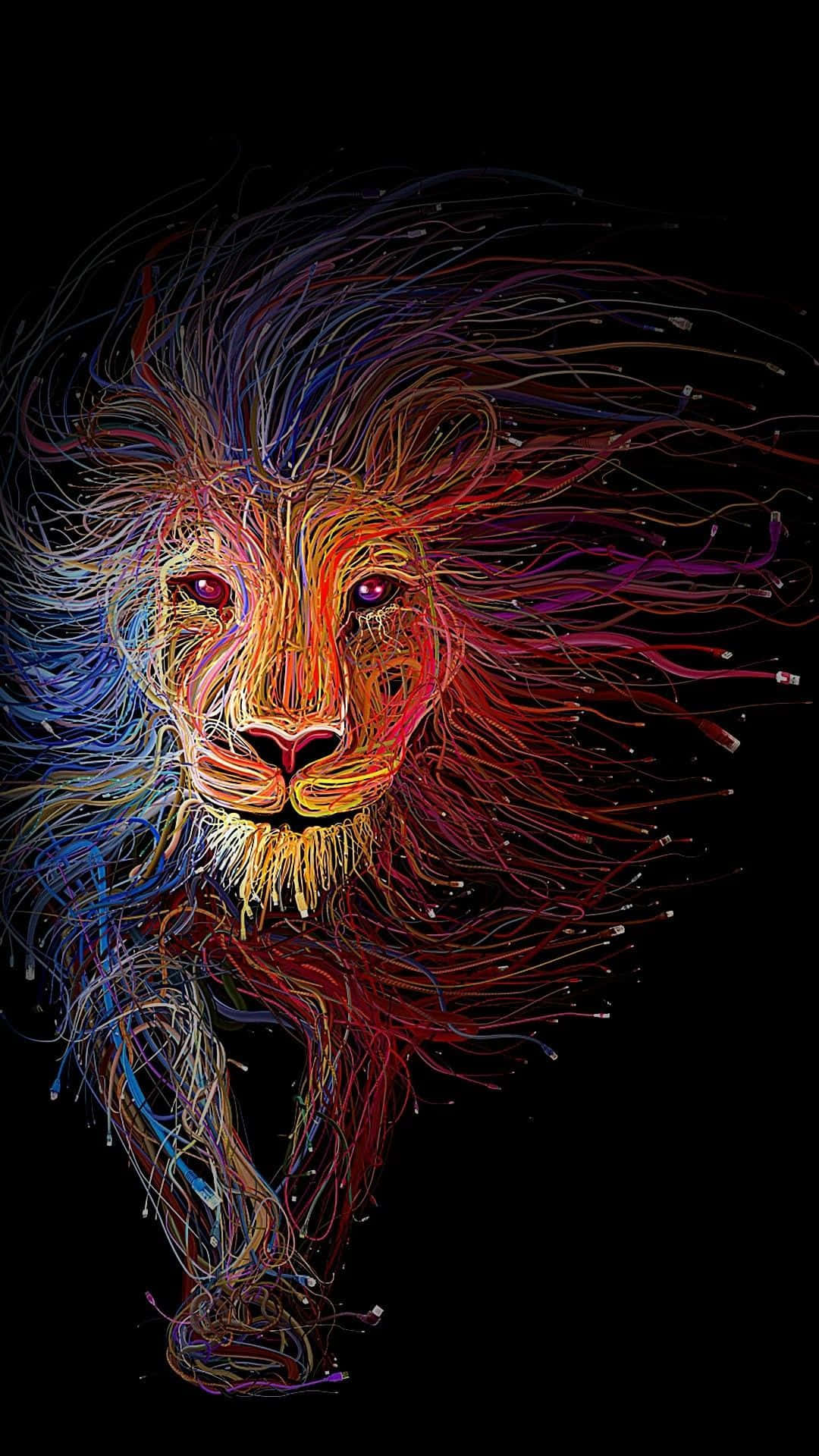 Majestic Abstract Lion Background