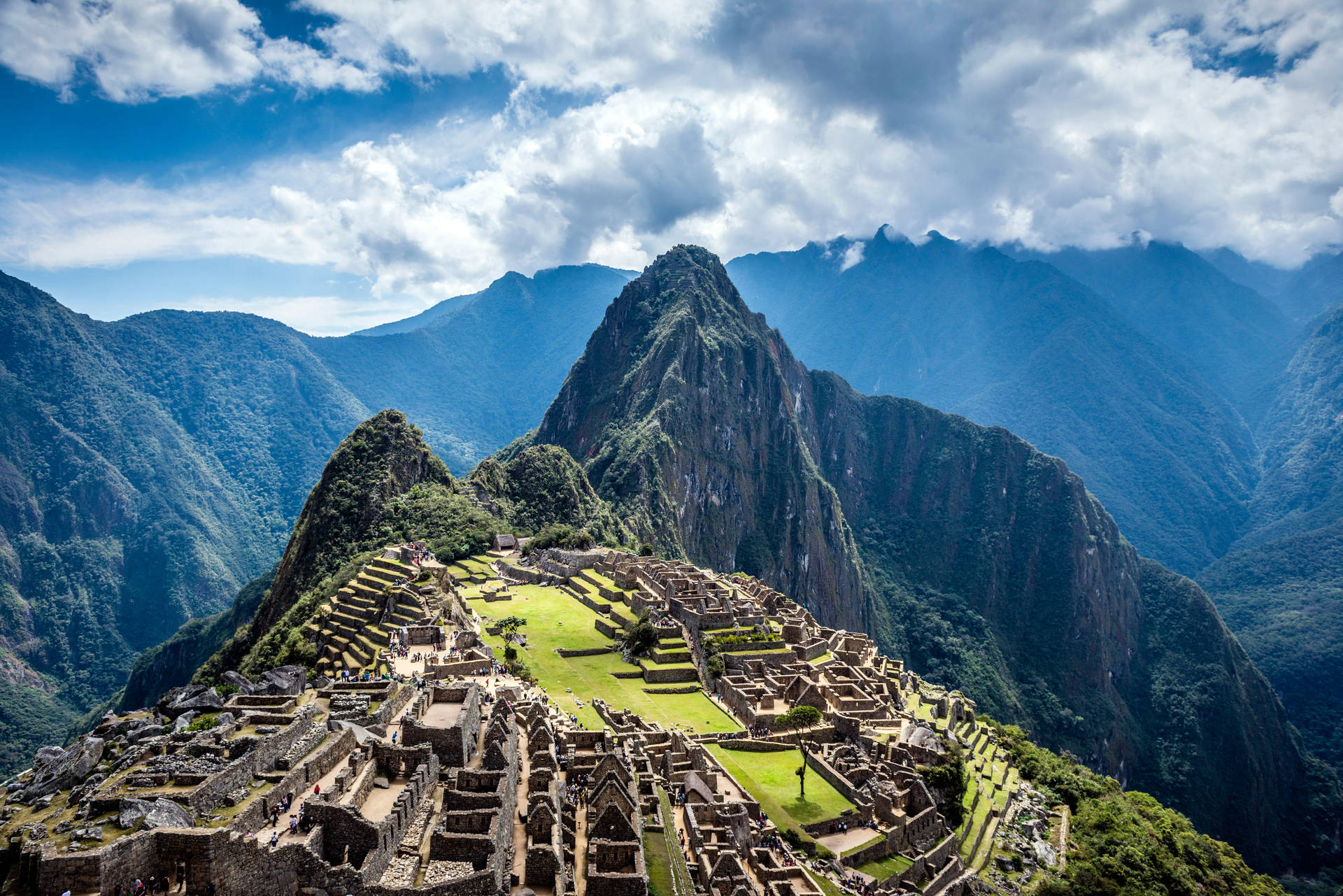 Majestic Aerial View Of Machu Picchu, Cusco, Peru Background