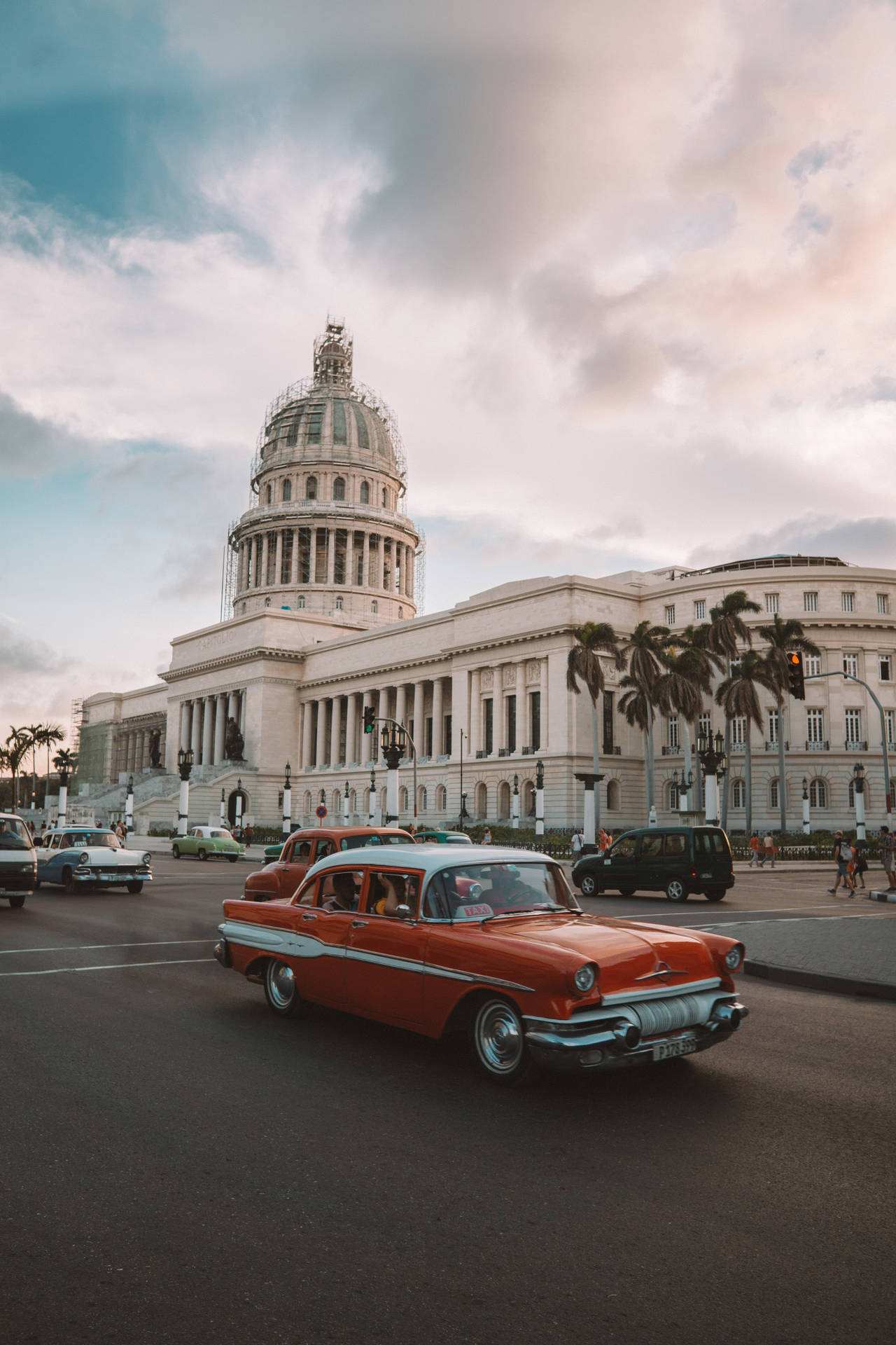 Majestic Afternoon View Of El Capitolio, Havana Background