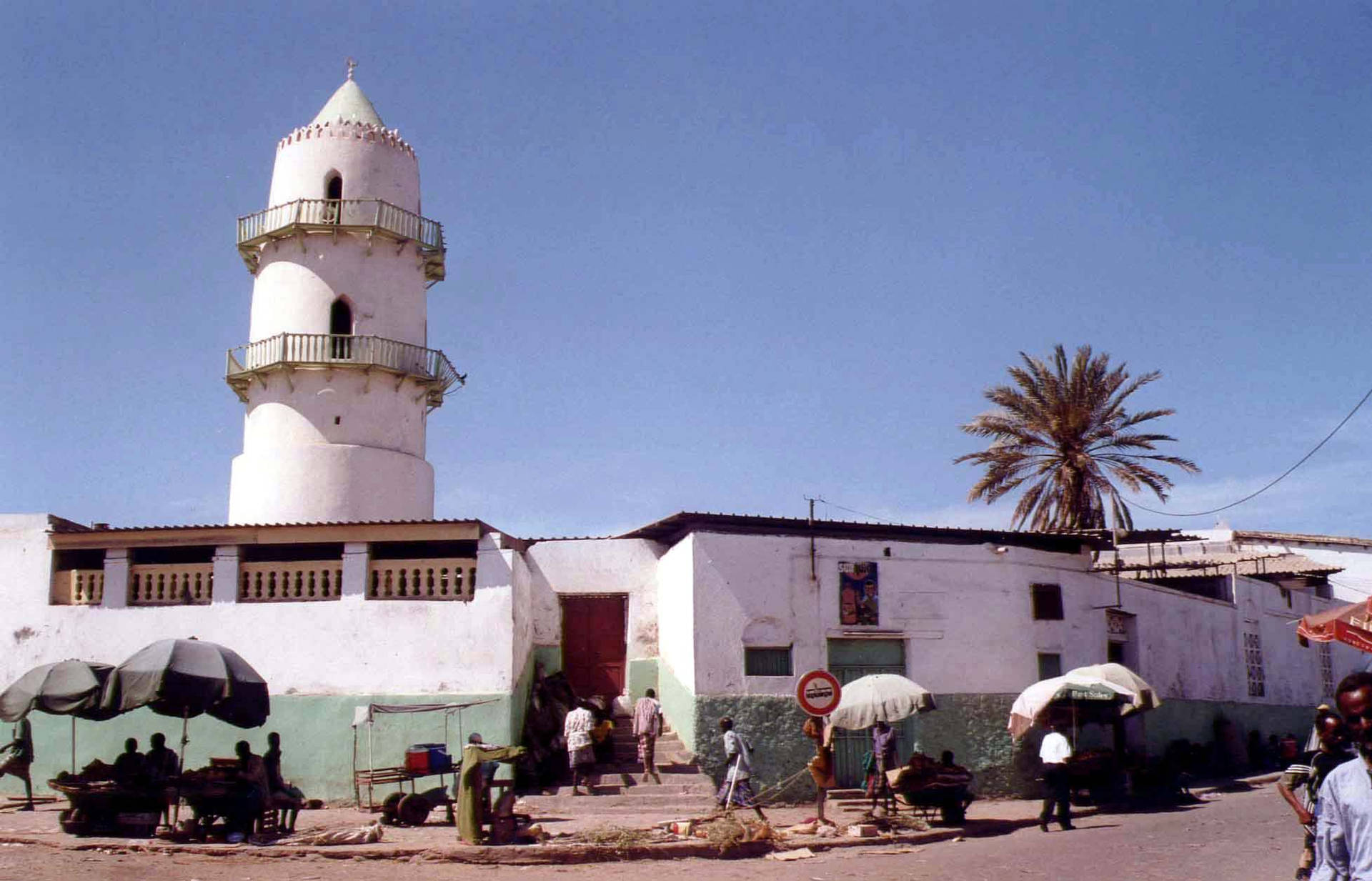 Majestic Al-hamoudi Mosque In Djibouti Background