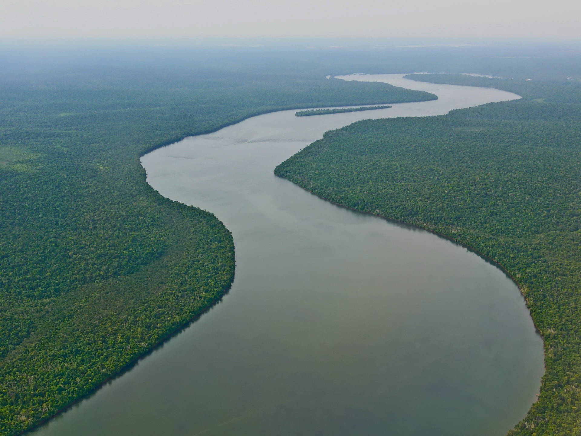 Majestic Amazon River, Heart Of The Amazon Rainforest, Brazil Background