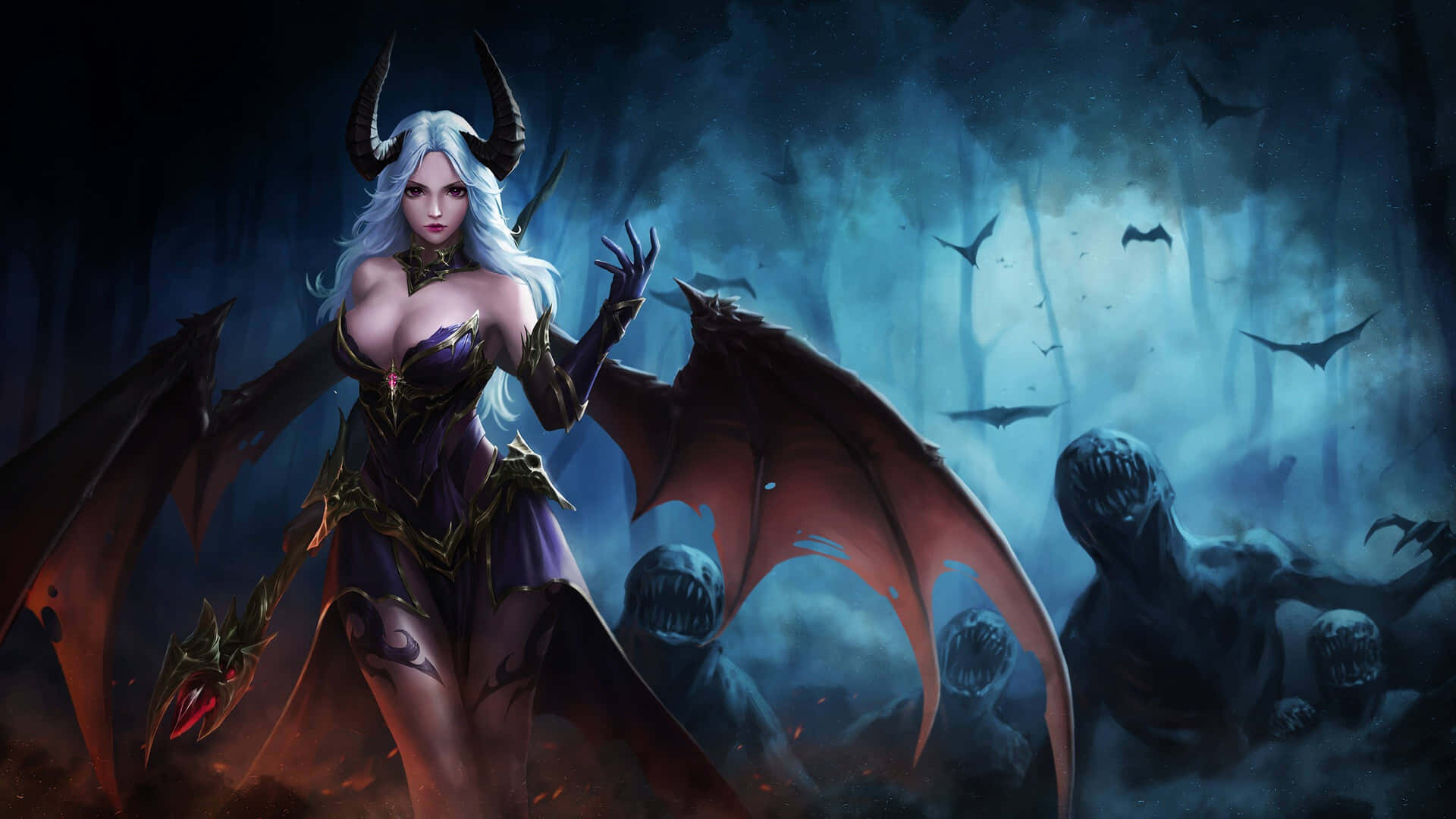 Majestic And Powerful Cool Demon Background