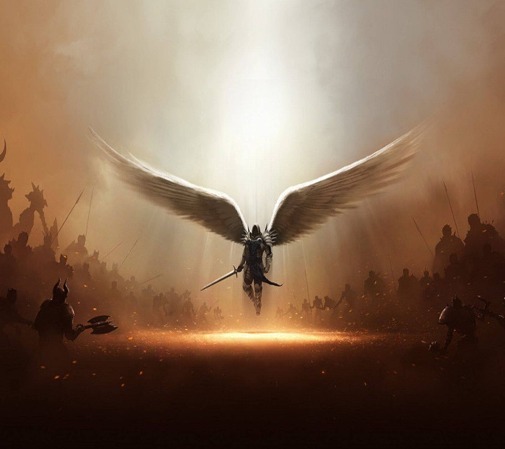 Majestic Angel Illustration From The Holy Bible Background