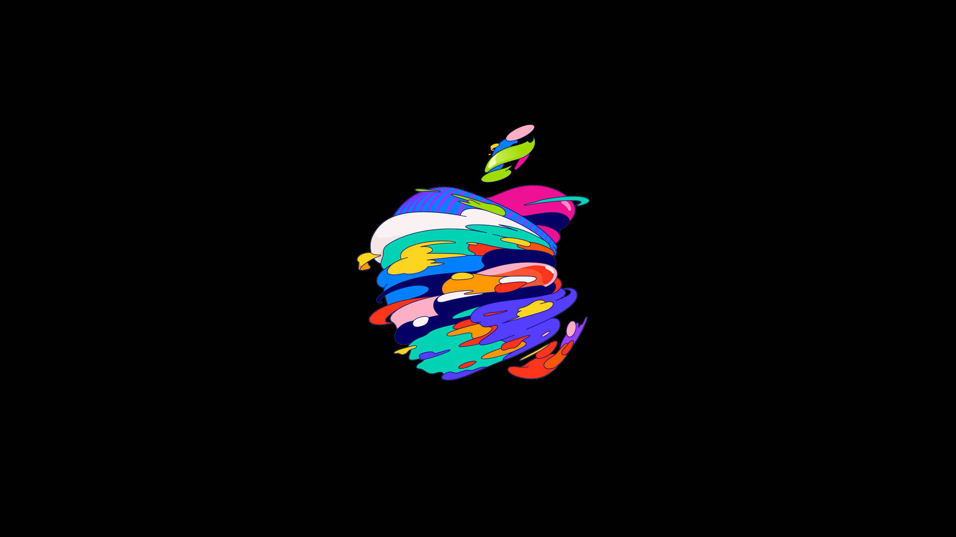 Majestic Apple Logo In Black Art Background