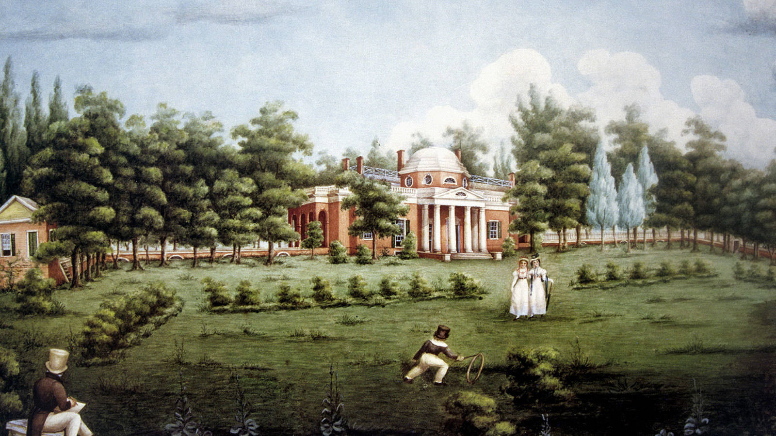 Majestic Artwork Of Monticello Plantation Background