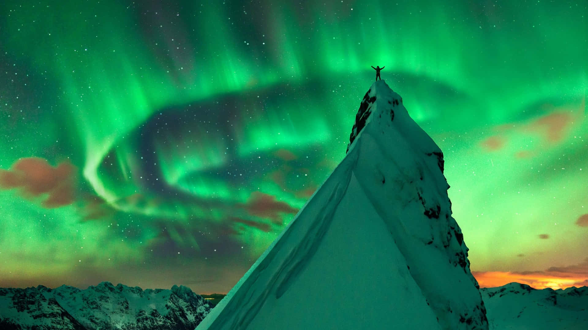 Majestic Aurora Borealis Lighting Up The Night Sky Background