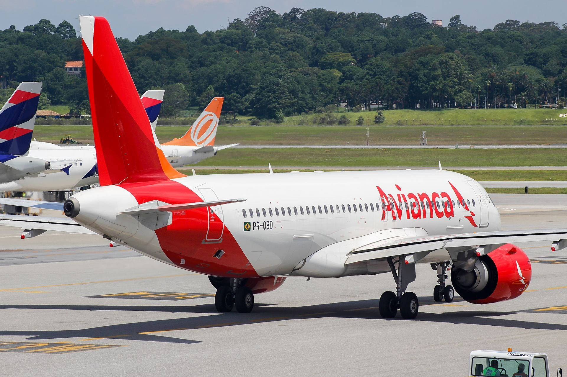 Majestic Avianca Airline Airbus In Mid-flight Background