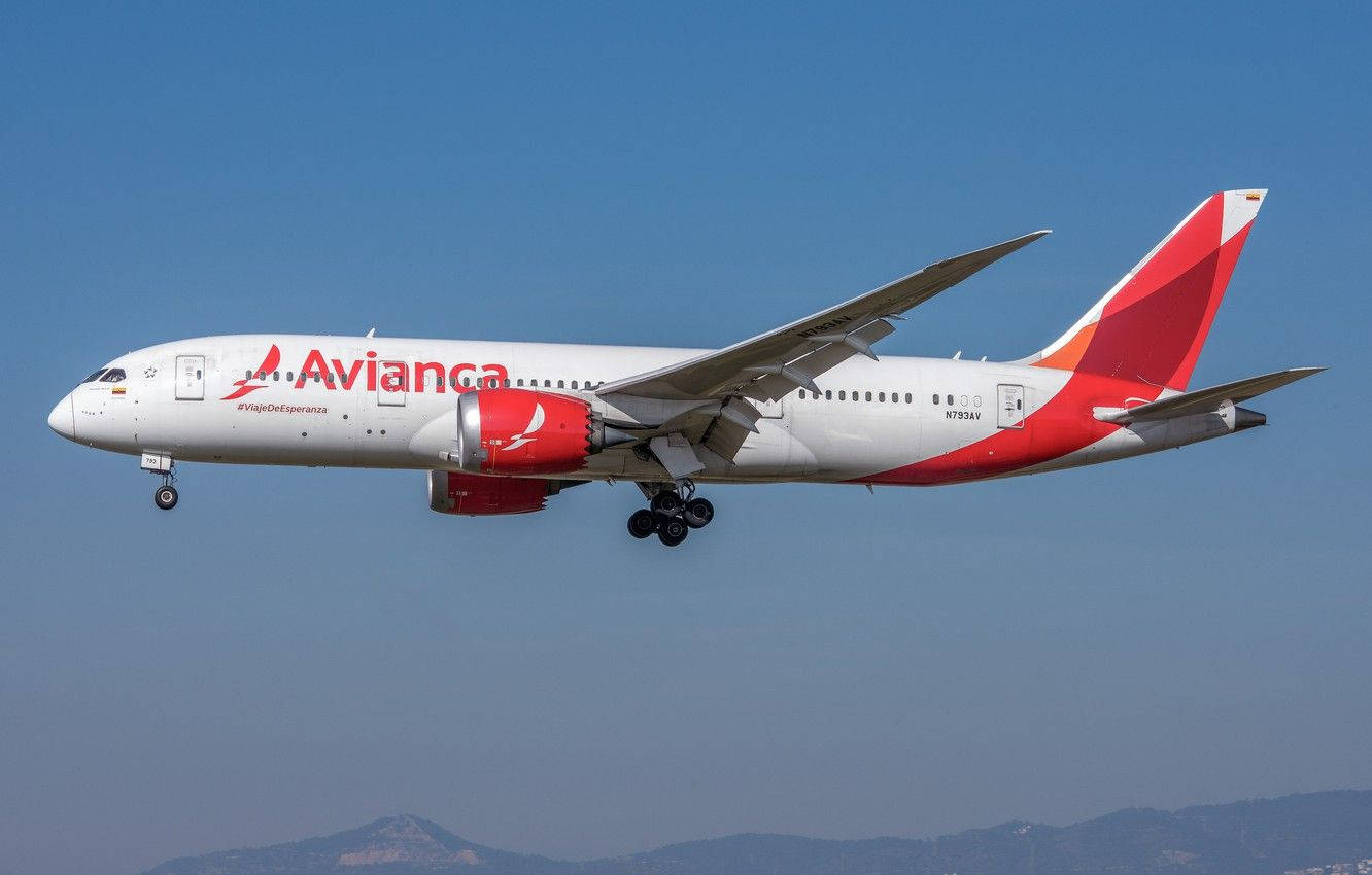 Majestic Avianca Airlines Boeing 787-8 Dreamliner Cruising Across Striking Blue Skies